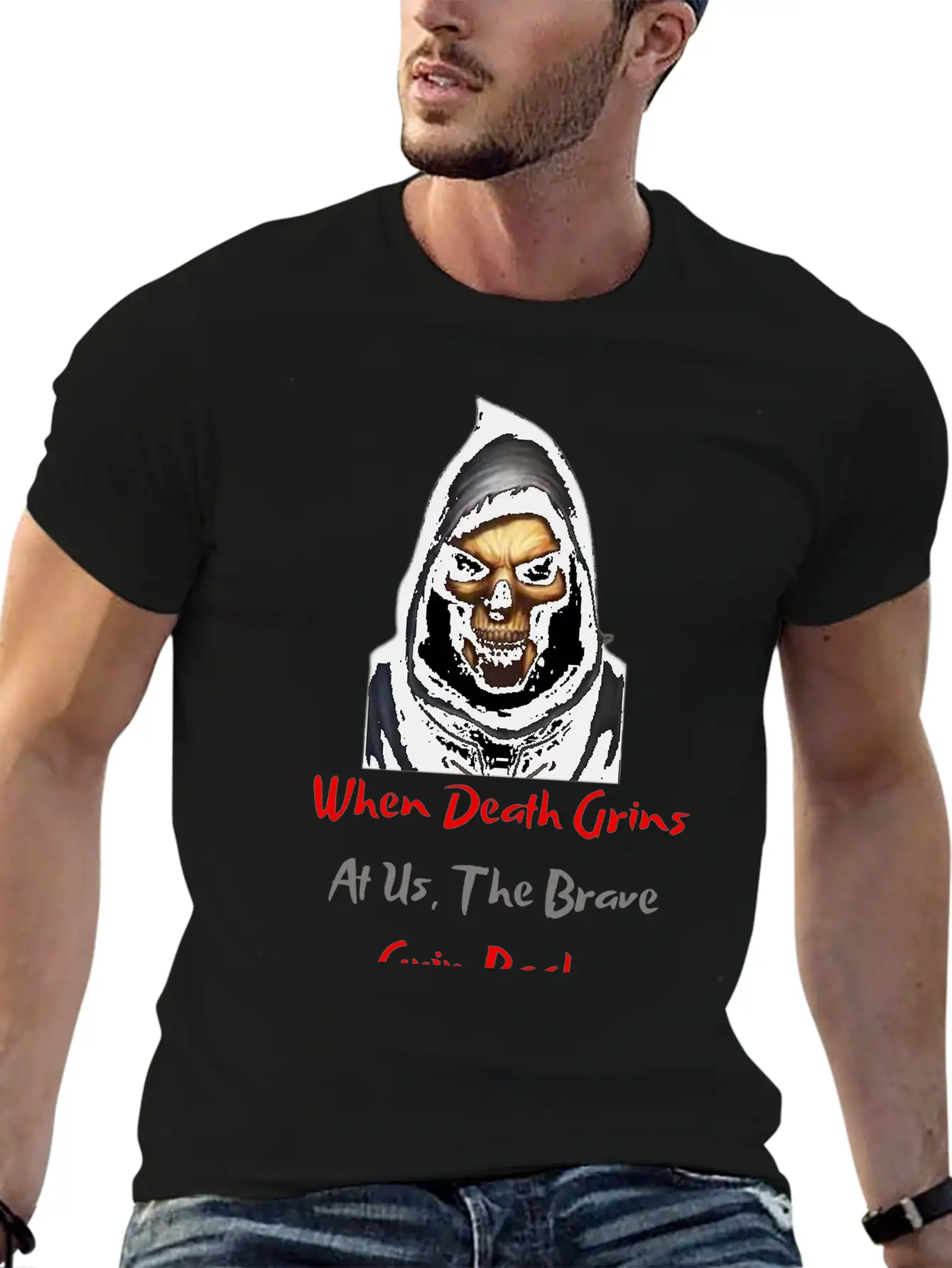 When Death Grins At Us The Brave Grin Back Timeless Short Sleeve Tee – Comfy And Minimalist Design