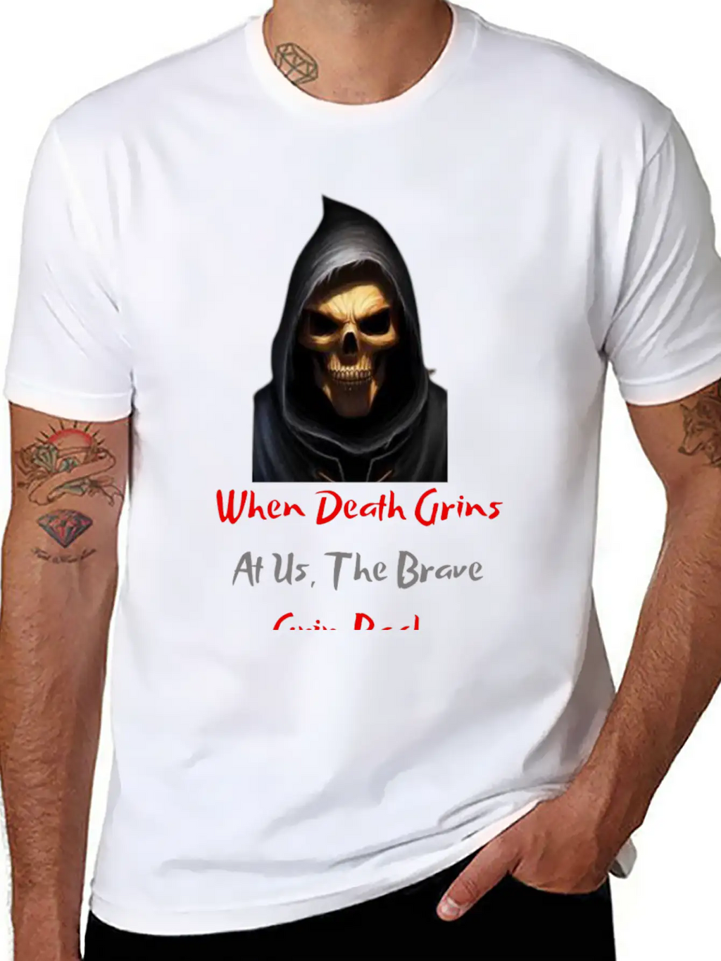 When Death Grins At Us The Brave Grin Back Timeless Short Sleeve Tee – Comfy And Minimalist Design