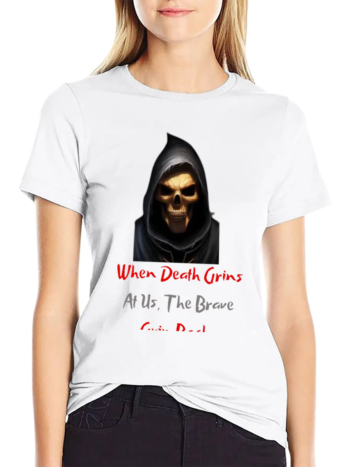 When Death Grins At Us The Brave Grin Back Timeless Short Sleeve Tee – Comfy And Minimalist Design