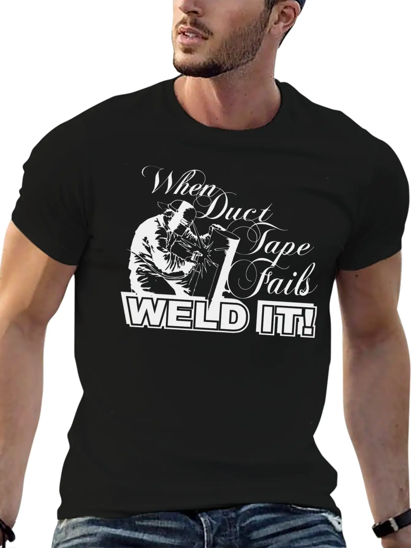When Duct Tape Fails, Weld It / Gift Breathable Graphic T-Shirt – Perfect For Casual Days