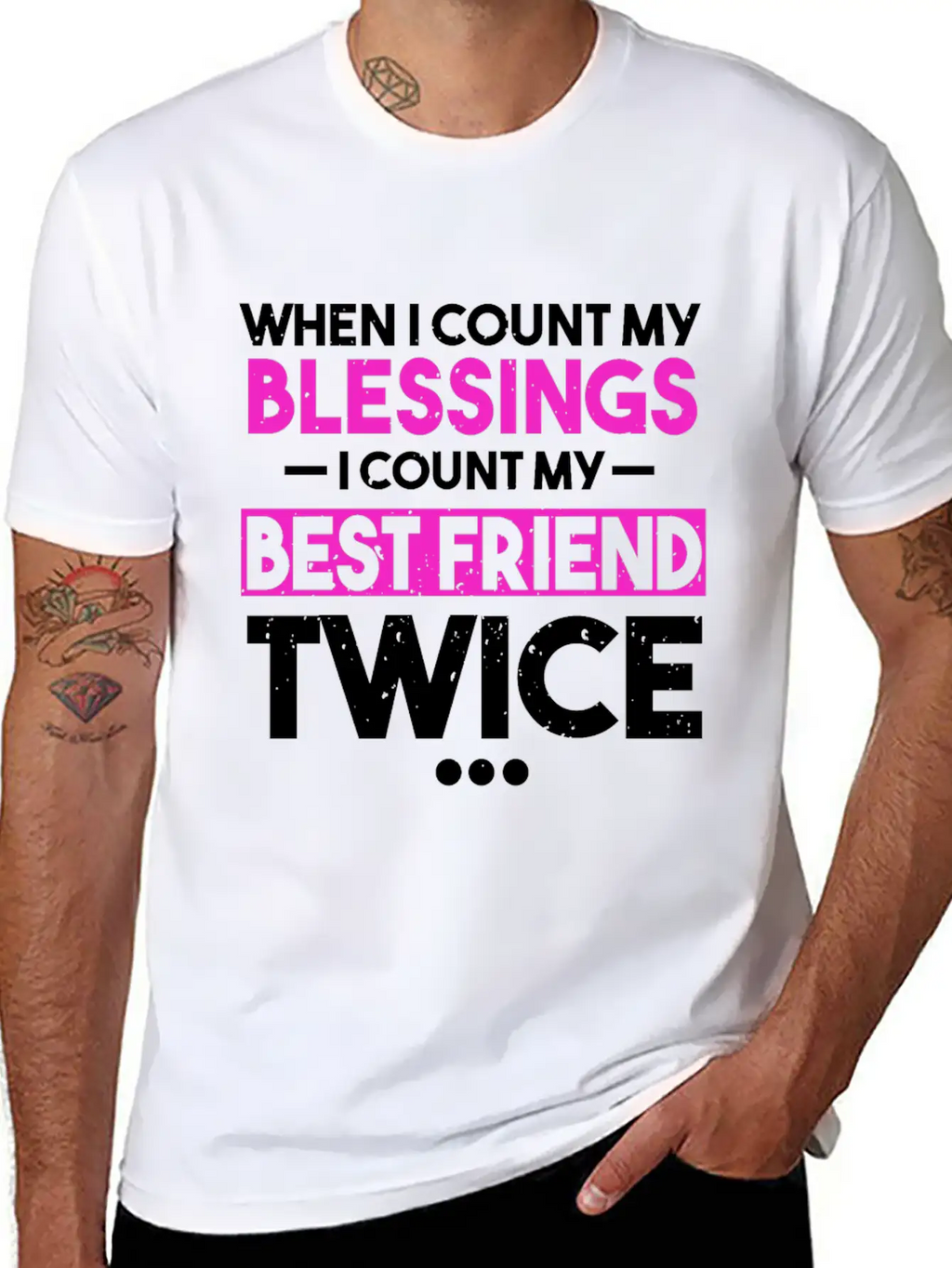 When I Count My Blessings I Count My Best Friend Essential Cotton Tee For Daily Outfits – Unisex Style