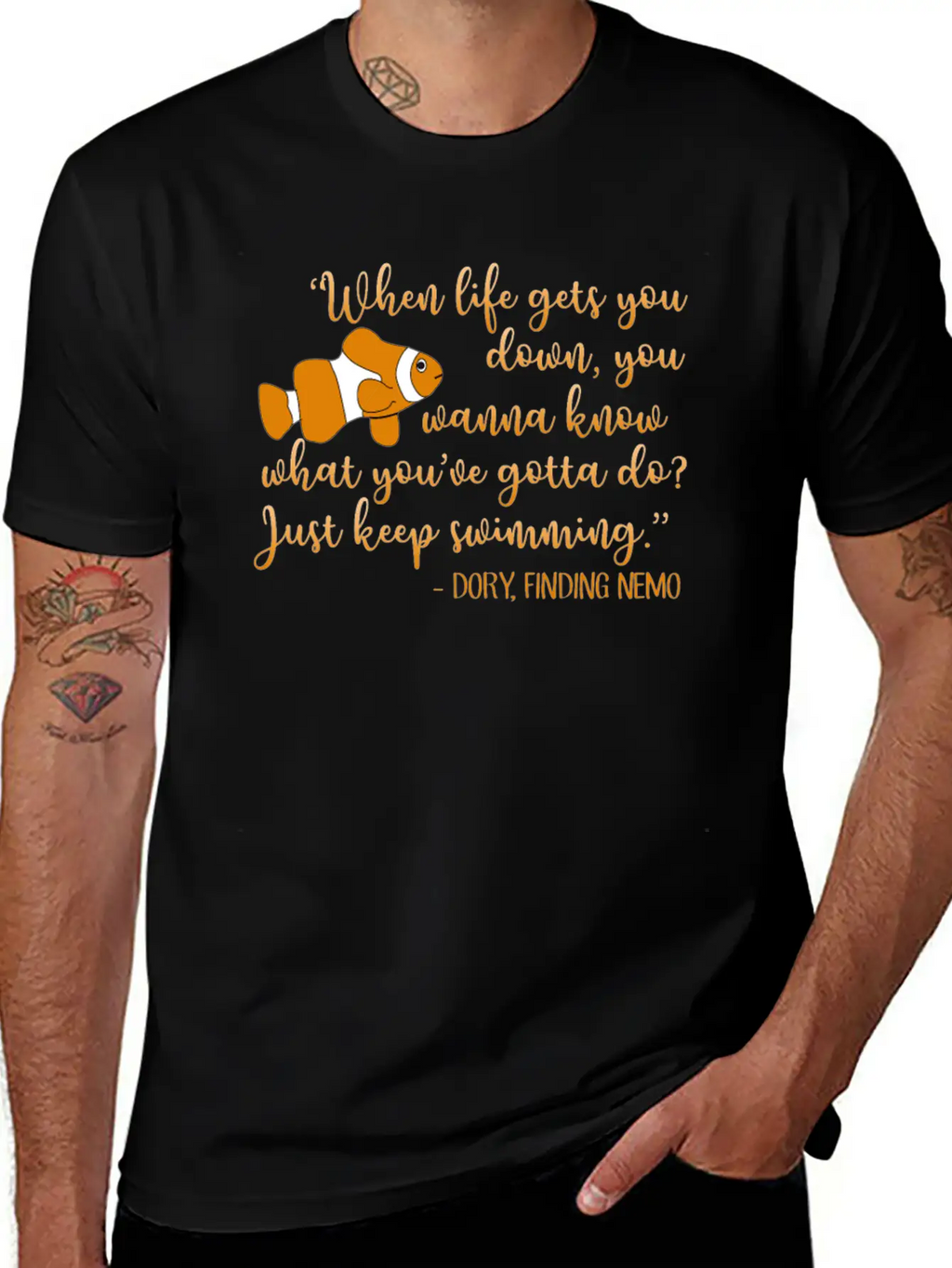When Life Gets You Down - Nemo Dory Swimming Down Unisex Casual T-Shirt – Clean Design For Daily Comfort
