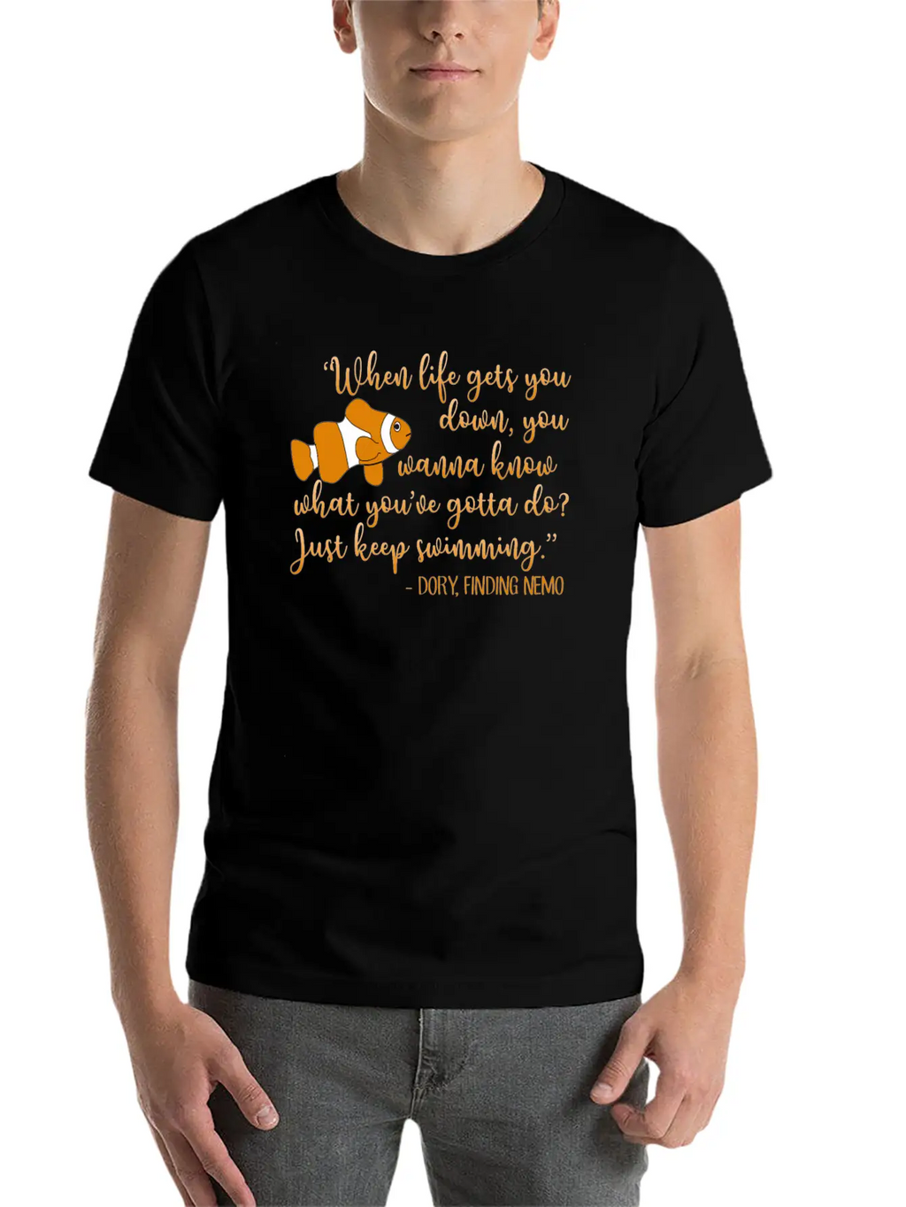 When Life Gets You Down - Nemo Dory Swimming Down Unisex Casual T-Shirt – Clean Design For Daily Comfort