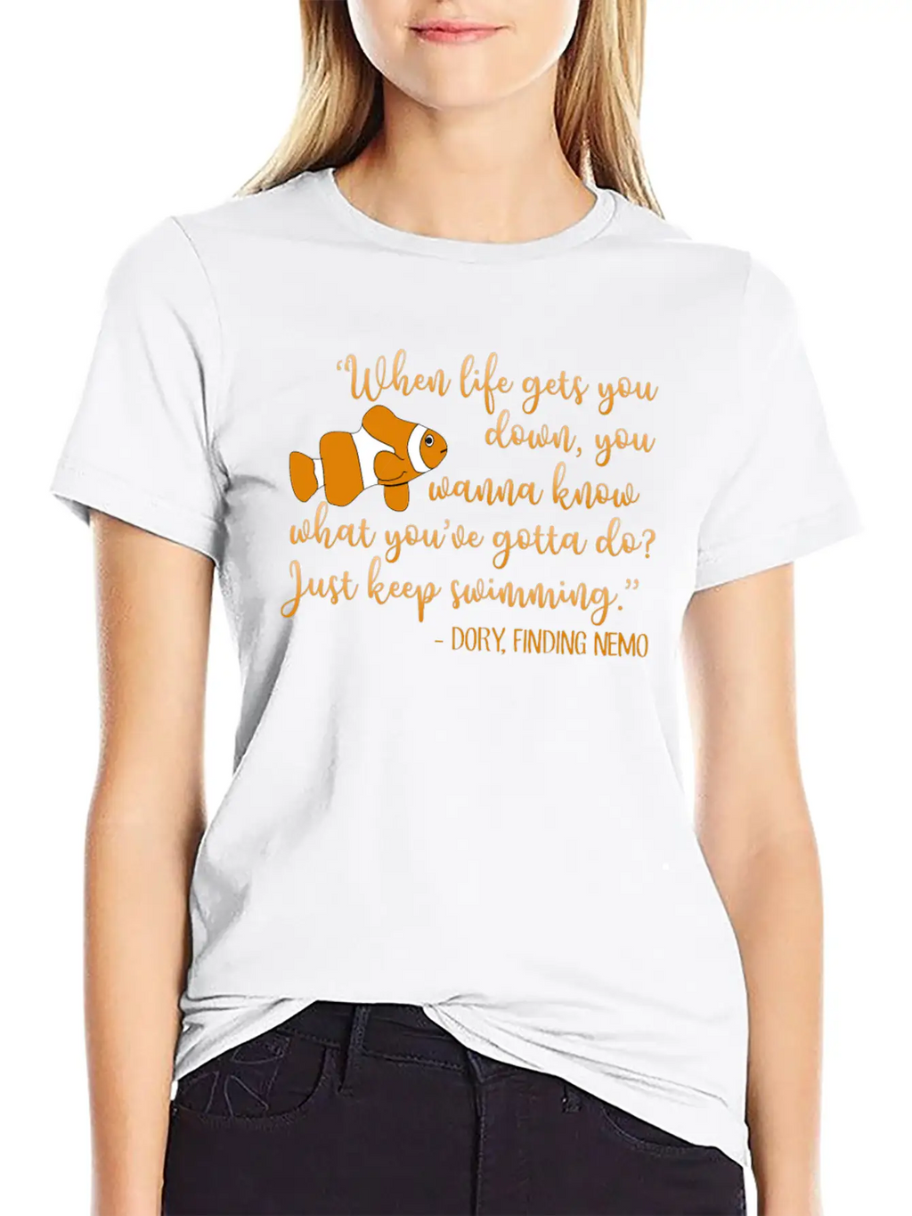 When Life Gets You Down - Nemo Dory Swimming Down Unisex Casual T-Shirt – Clean Design For Daily Comfort