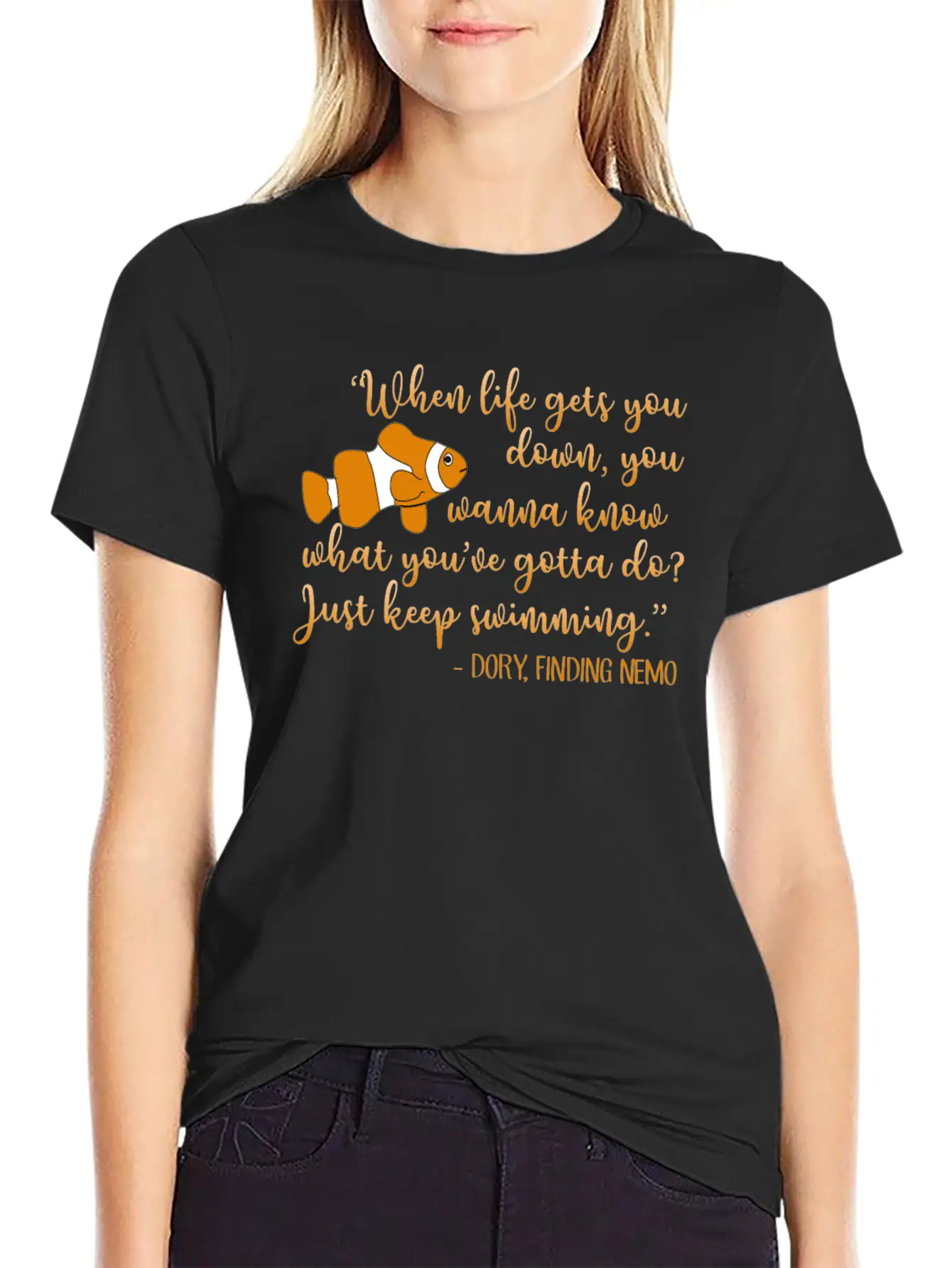 When Life Gets You Down - Nemo Dory Swimming Down Unisex Casual T-Shirt – Clean Design For Daily Comfort