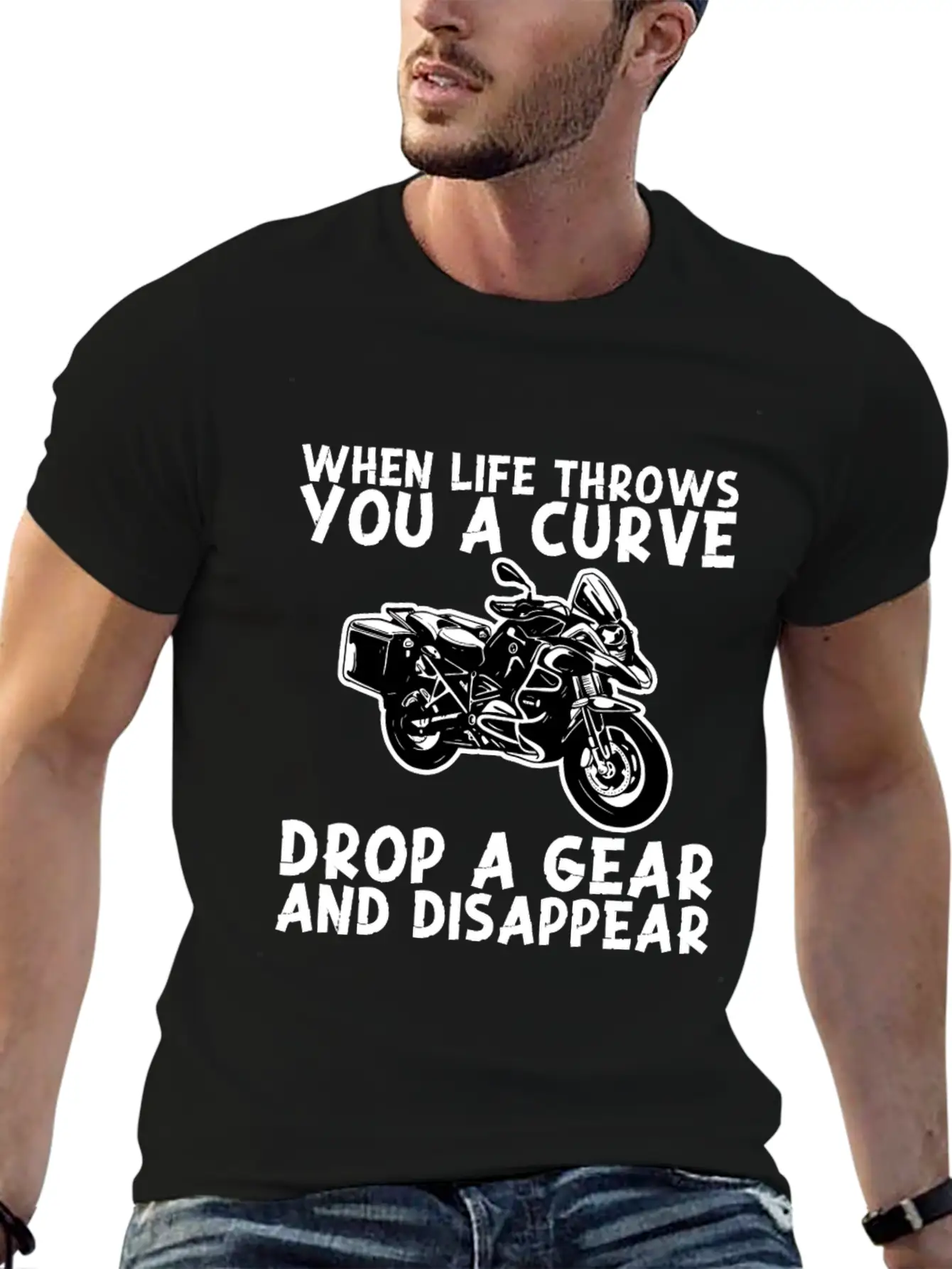 When Life Throws Curve Drop A Gear And Disappear Classic Cotton Tee – Unisex Comfort For Any Season