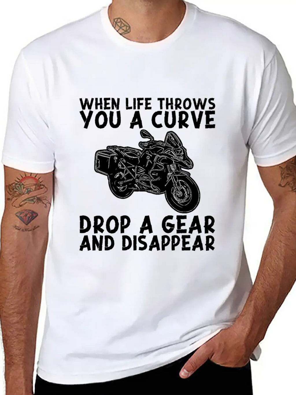 When Life Throws Curve Drop A Gear And Disappear Classic Cotton Tee – Unisex Comfort For Any Season