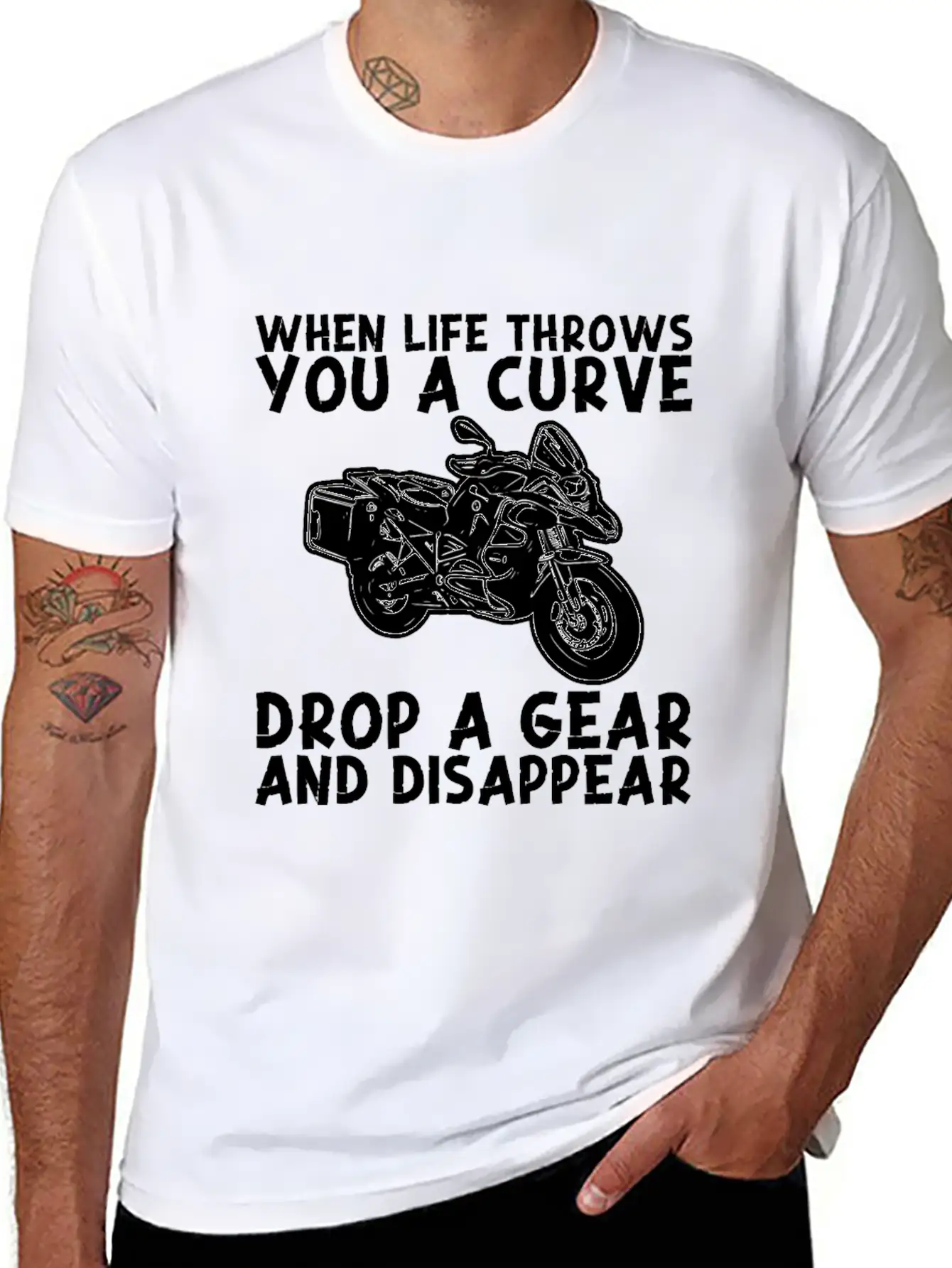 When Life Throws Curve Drop A Gear And Disappear Classic Cotton Tee – Unisex Comfort For Any Season