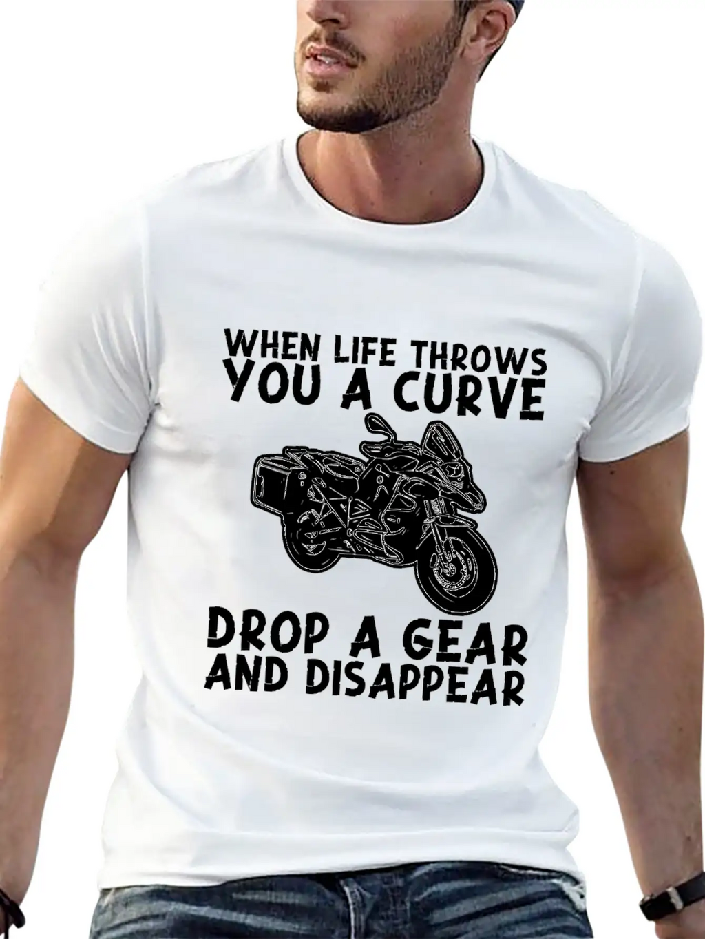 When Life Throws Curve Drop A Gear And Disappear Classic Cotton Tee – Unisex Comfort For Any Season