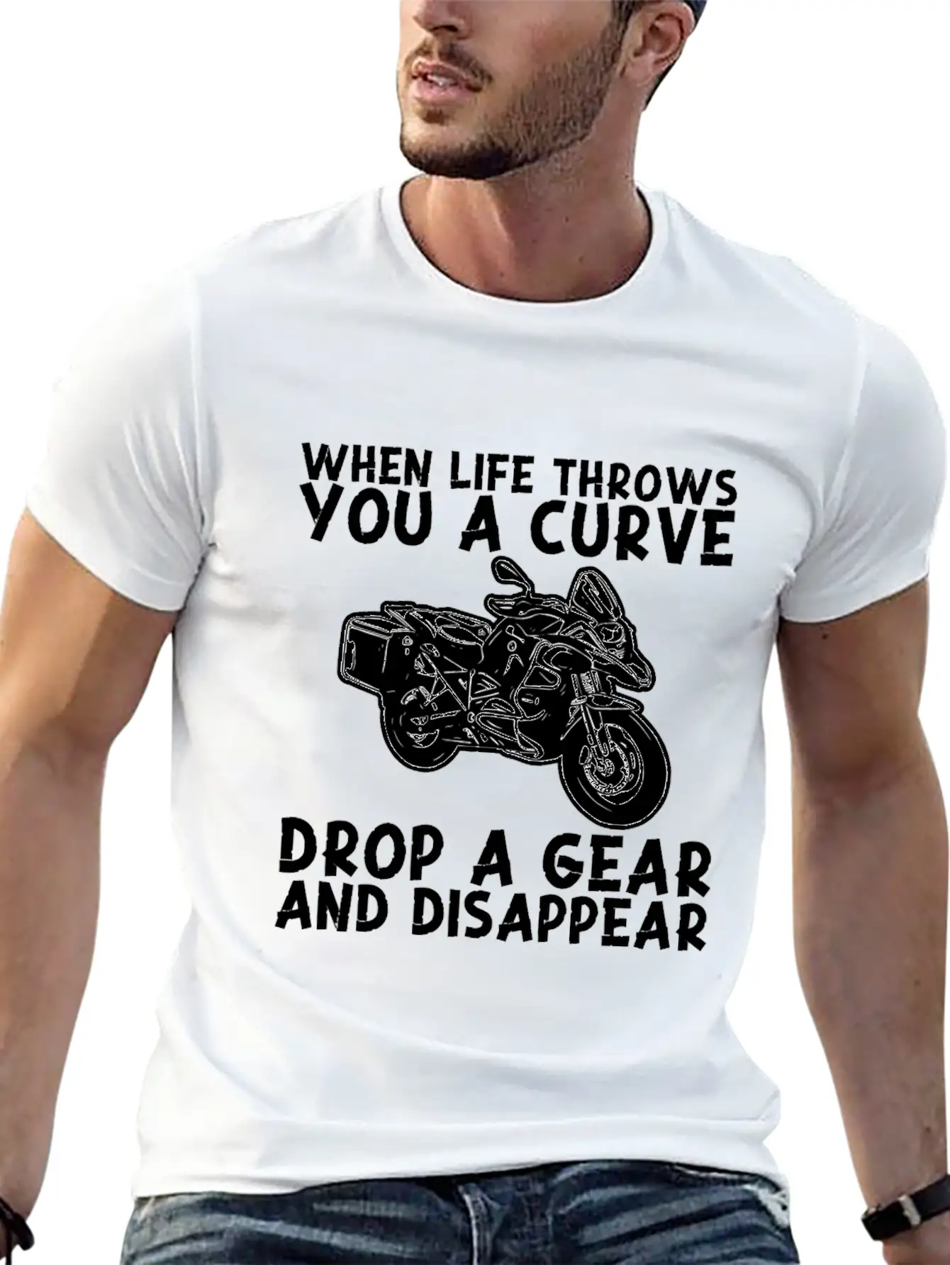When Life Throws Curve Drop A Gear And Disappear Classic Cotton Tee – Unisex Comfort For Any Season