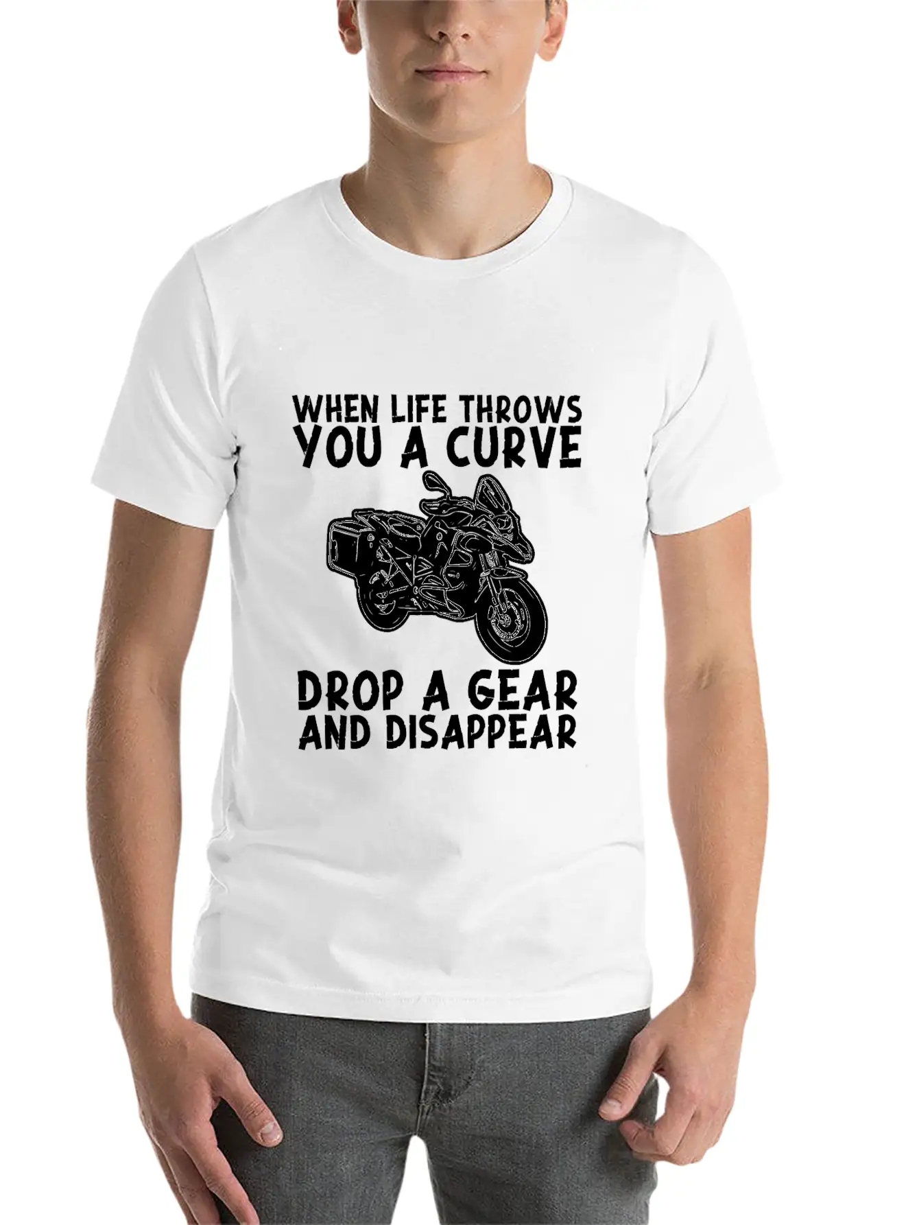 When Life Throws Curve Drop A Gear And Disappear Classic Cotton Tee – Unisex Comfort For Any Season
