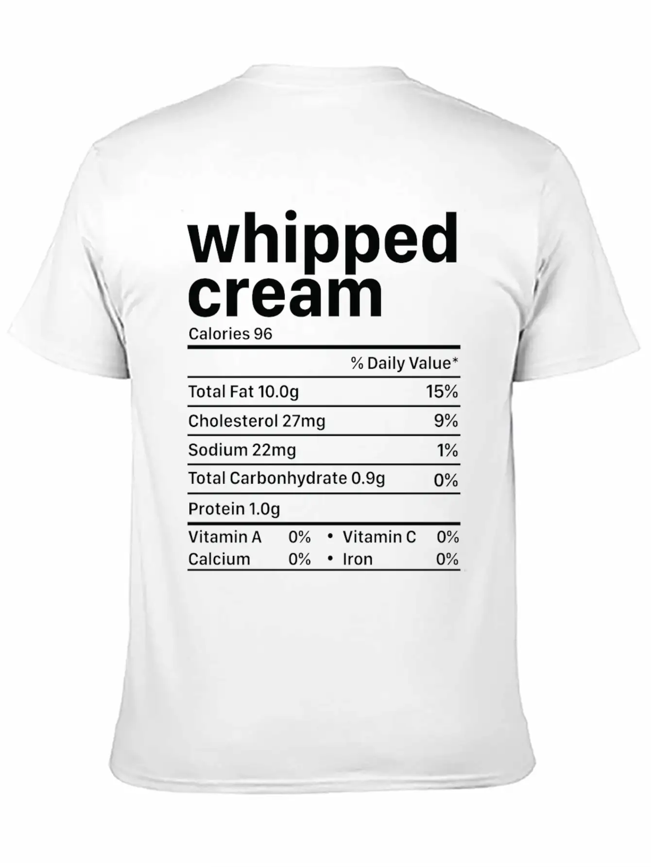 Whipped Cream Nutrition Facts Funny Thanksgiving Timeless Short Sleeve Tee – Comfy And Minimalist Design