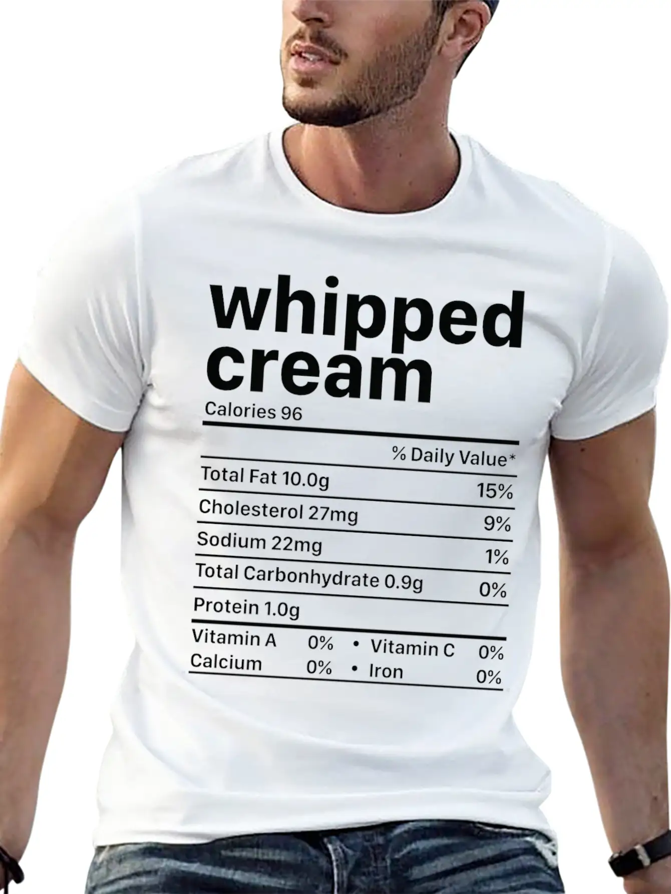 Whipped Cream Nutrition Facts Funny Thanksgiving Timeless Short Sleeve Tee – Comfy And Minimalist Design