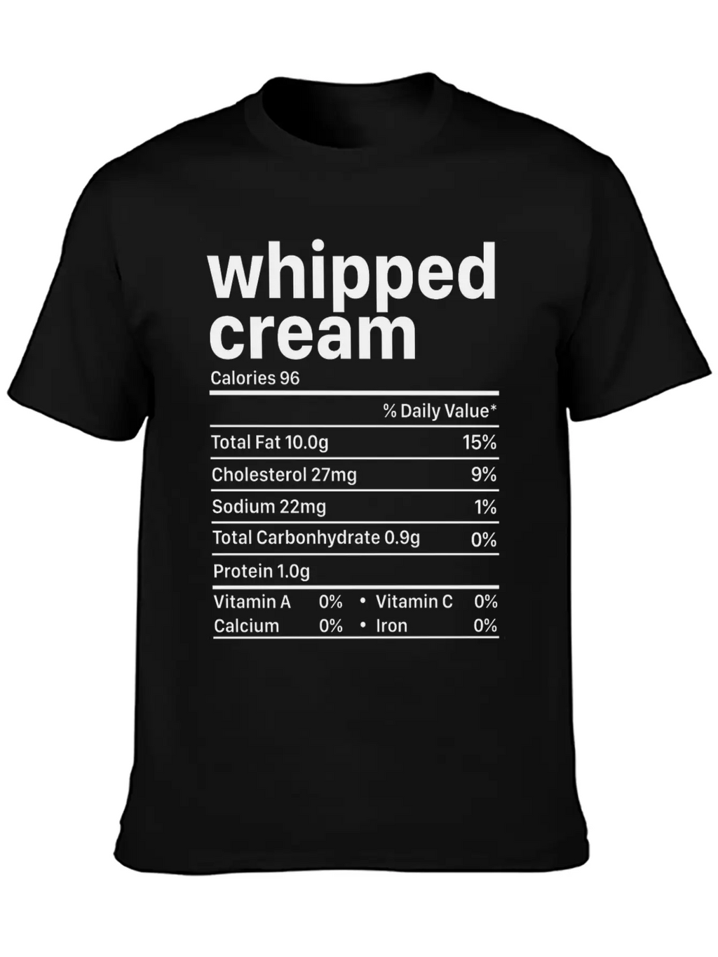 Whipped Cream Nutrition Facts Funny Thanksgiving Timeless Short Sleeve Tee – Comfy And Minimalist Design
