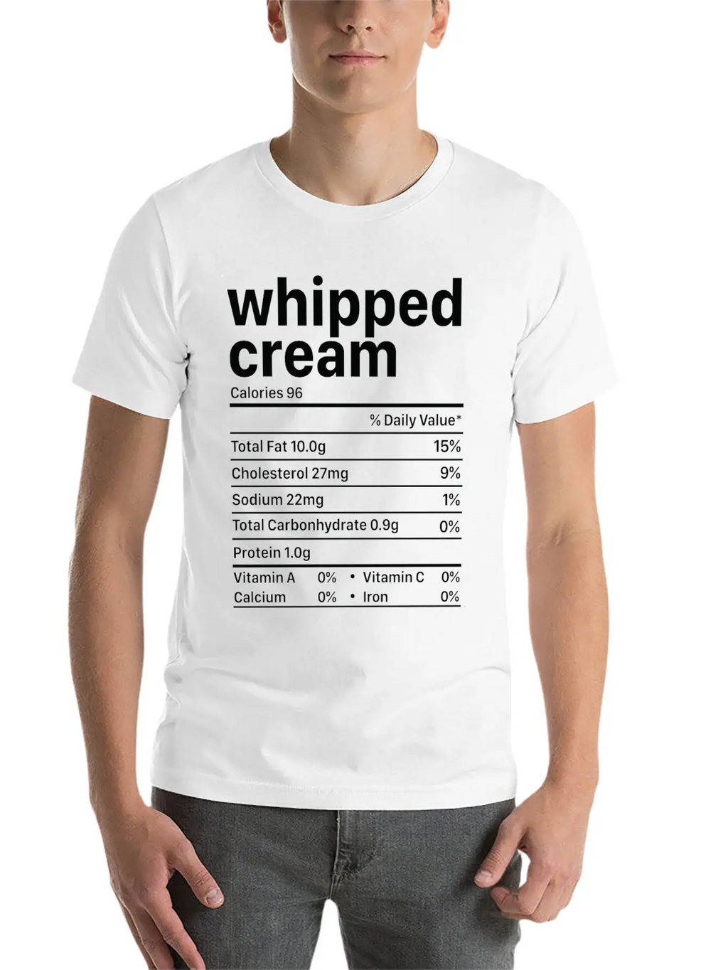 Whipped Cream Nutrition Facts Funny Thanksgiving Timeless Short Sleeve Tee – Comfy And Minimalist Design
