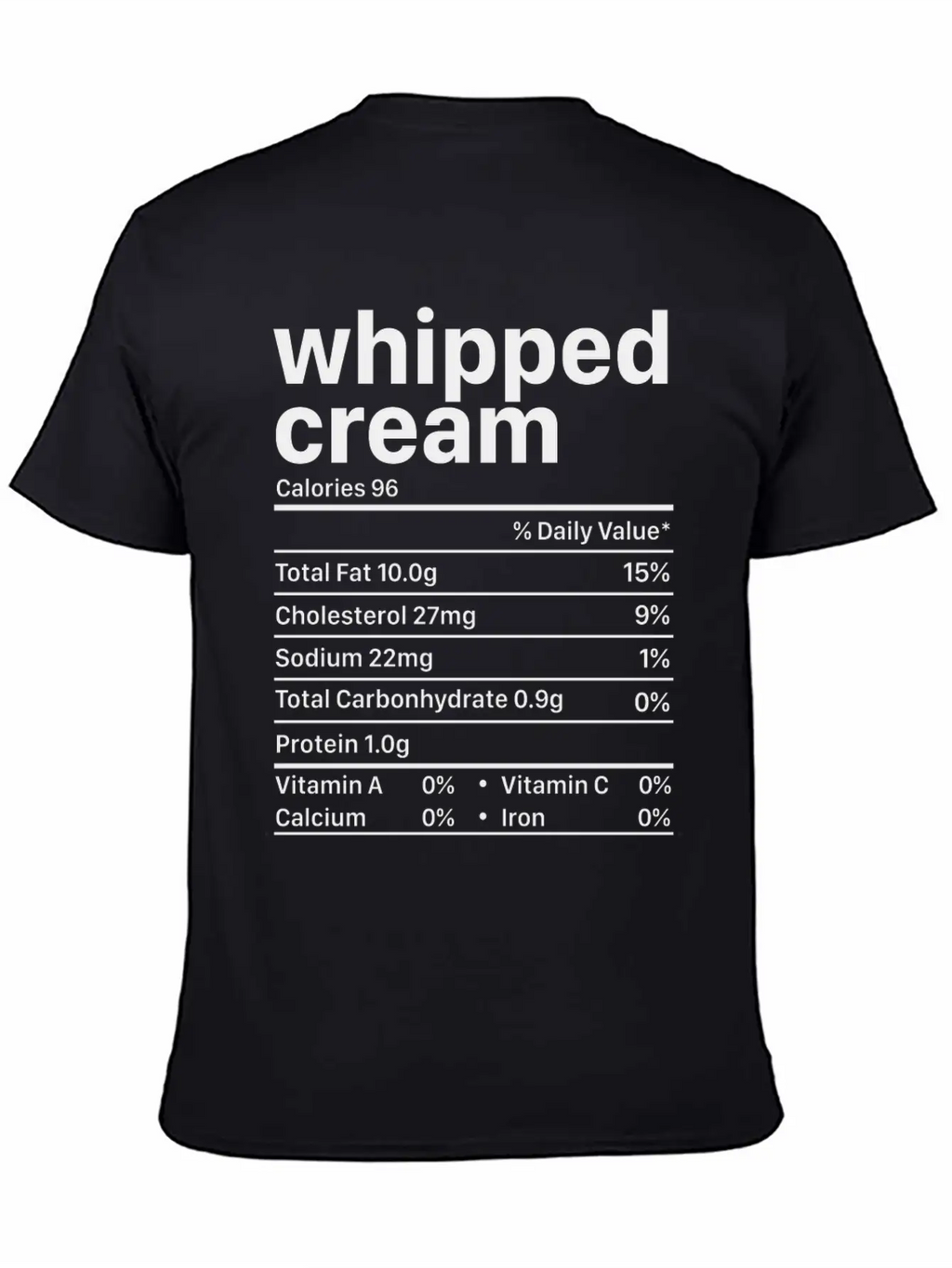 Whipped Cream Nutrition Facts Funny Thanksgiving Timeless Short Sleeve Tee – Comfy And Minimalist Design