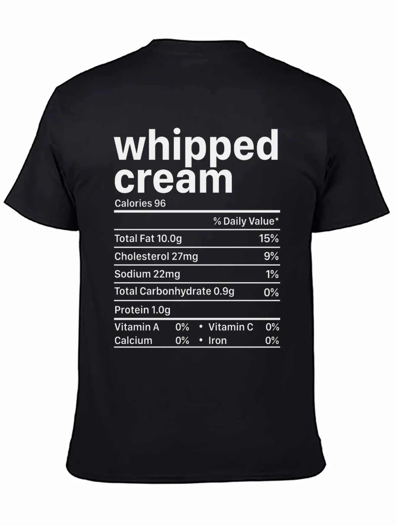 Whipped Cream Nutrition Facts Funny Thanksgiving Timeless Short Sleeve Tee – Comfy And Minimalist Design