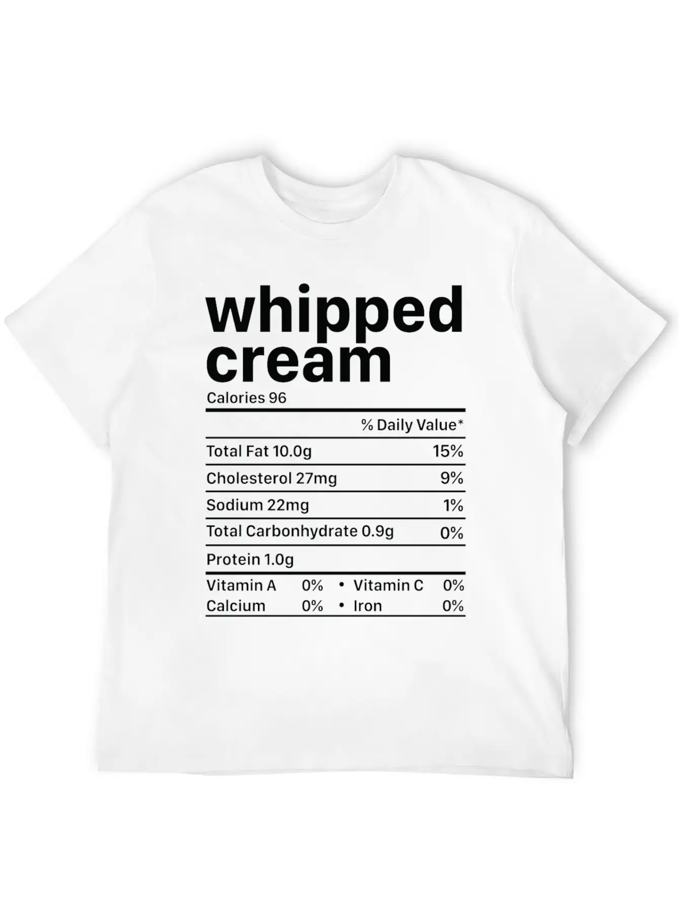 Whipped Cream Nutrition Facts Funny Thanksgiving Timeless Short Sleeve Tee – Comfy And Minimalist Design