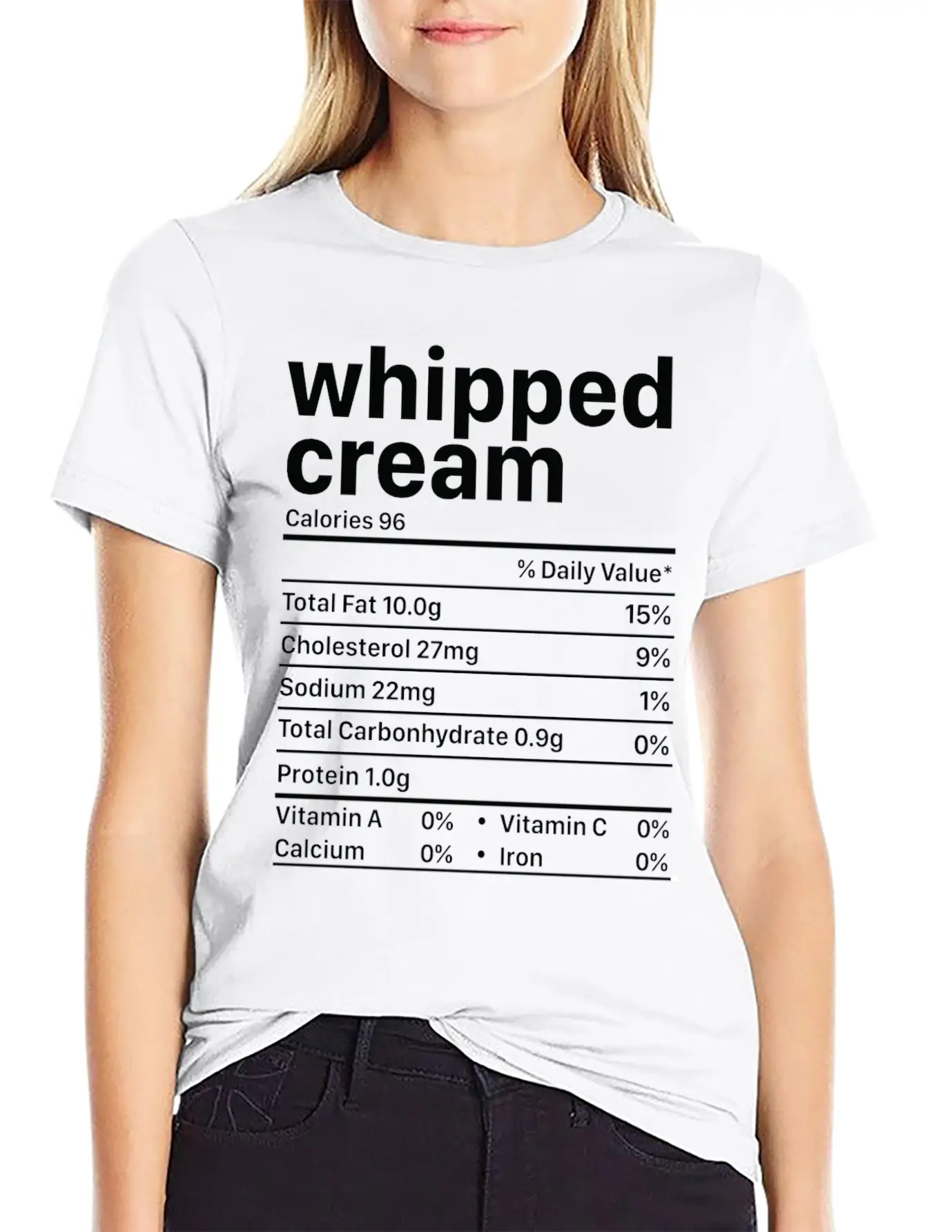 Whipped Cream Nutrition Facts Funny Thanksgiving Timeless Short Sleeve Tee – Comfy And Minimalist Design