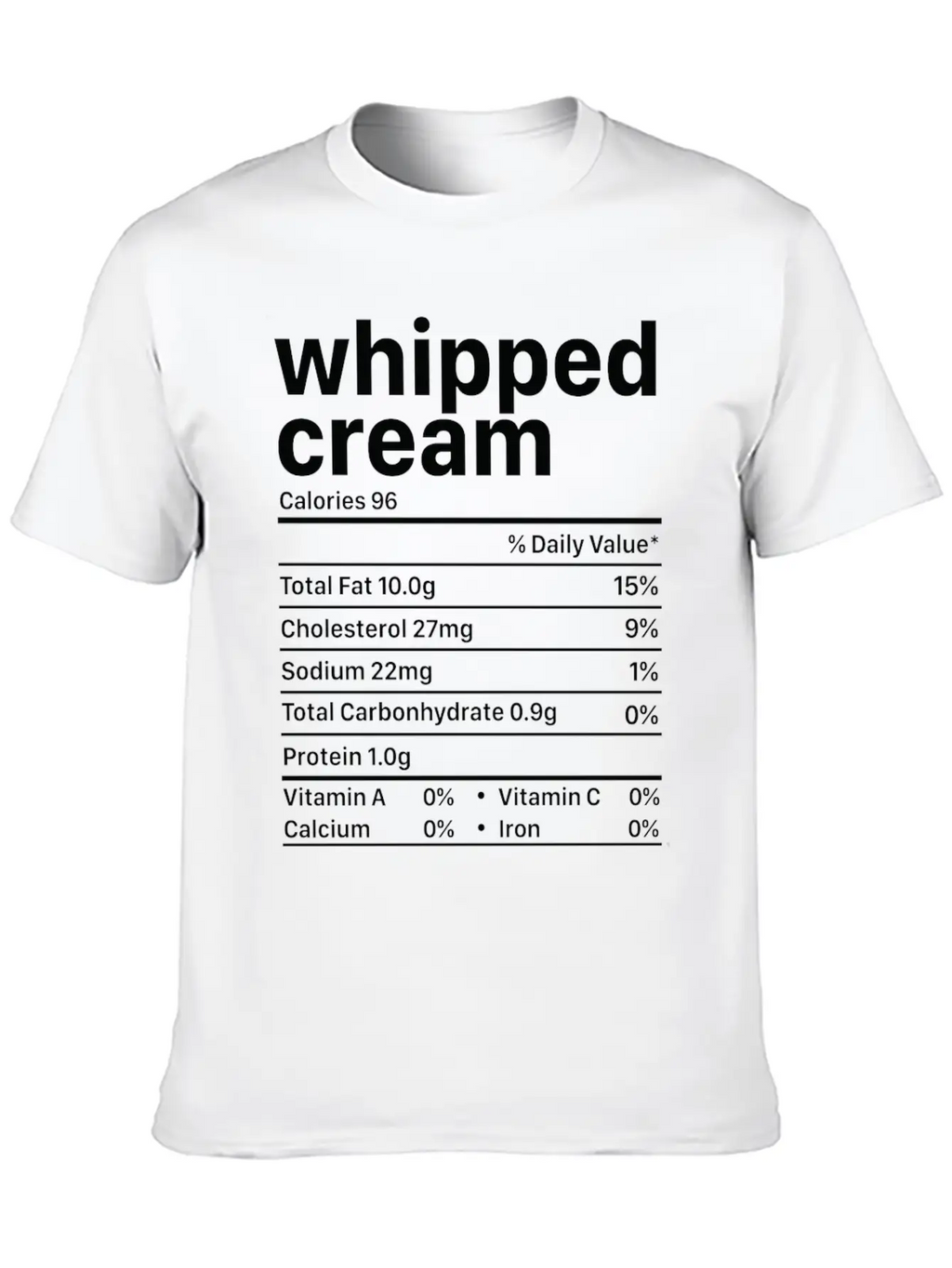 Whipped Cream Nutrition Facts Funny Thanksgiving Timeless Short Sleeve Tee – Comfy And Minimalist Design