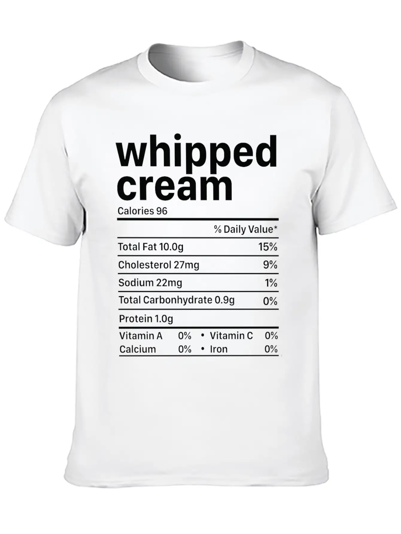 Whipped Cream Nutrition Facts Funny Thanksgiving Timeless Short Sleeve Tee – Comfy And Minimalist Design