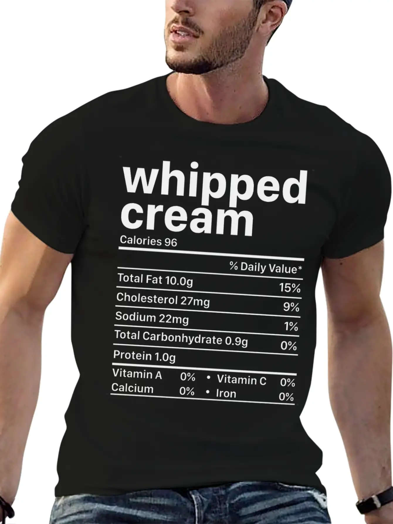 Whipped Cream Nutrition Facts Funny Thanksgiving Timeless Short Sleeve Tee – Comfy And Minimalist Design