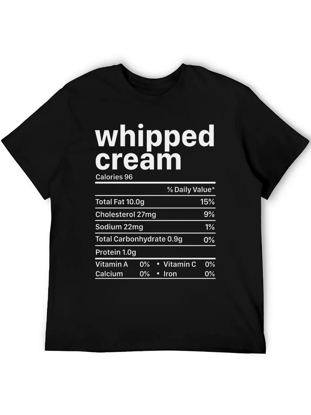 Whipped Cream Nutrition Facts Funny Thanksgiving Timeless Short Sleeve Tee – Comfy And Minimalist Design