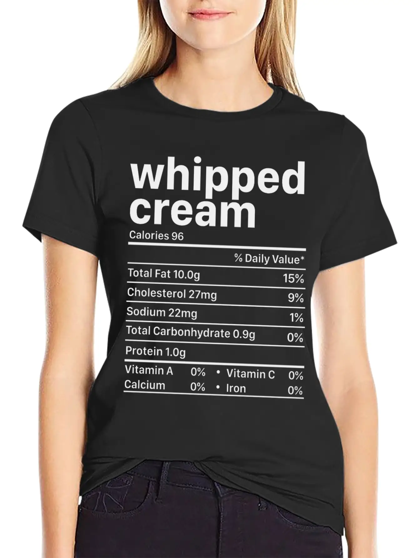 Whipped Cream Nutrition Facts Funny Thanksgiving Timeless Short Sleeve Tee – Comfy And Minimalist Design
