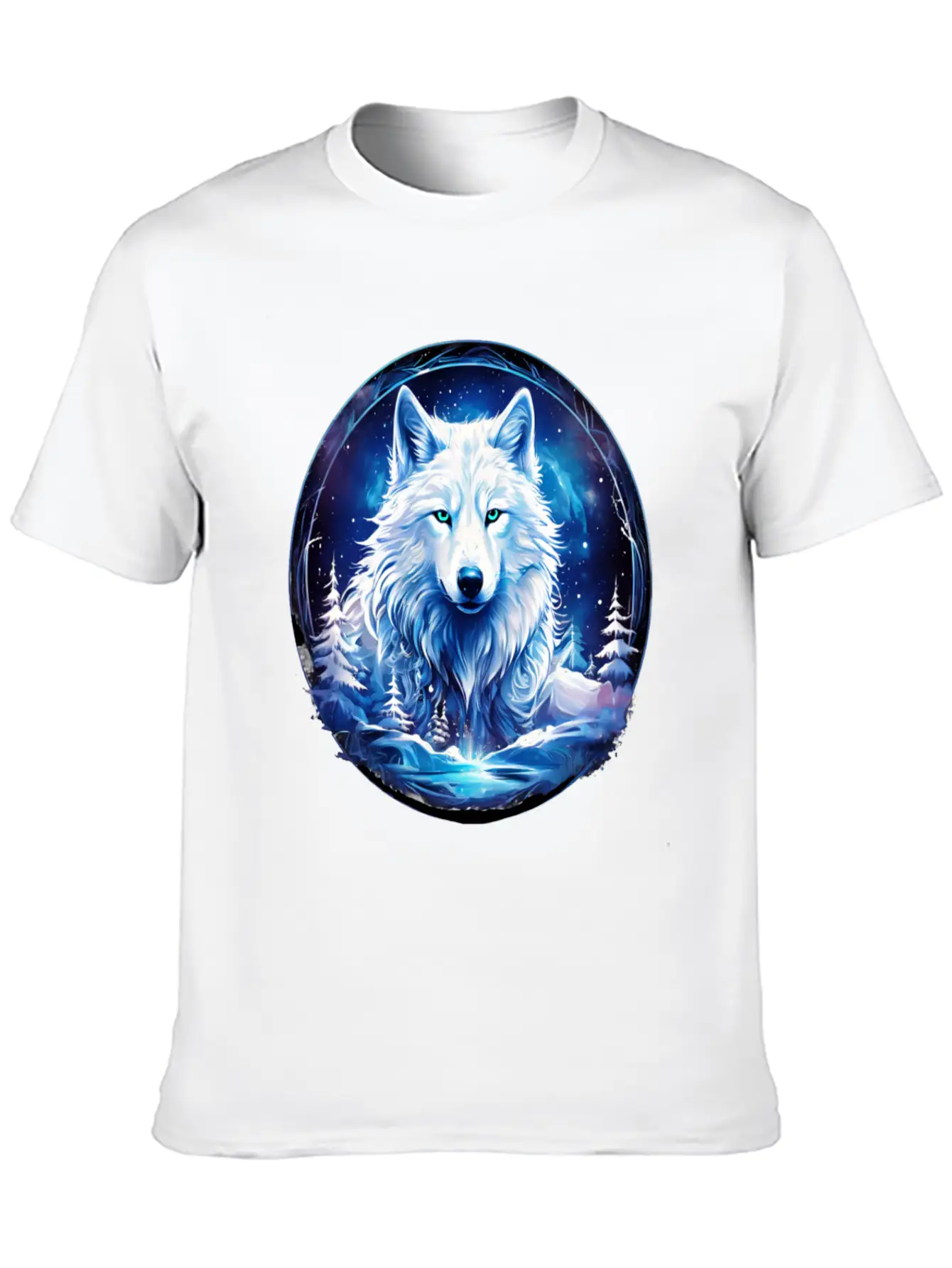White Fantasy Wolf Whimsical Mythical Art Breathable Soft Cotton T-Shirt – Timeless Casual Look