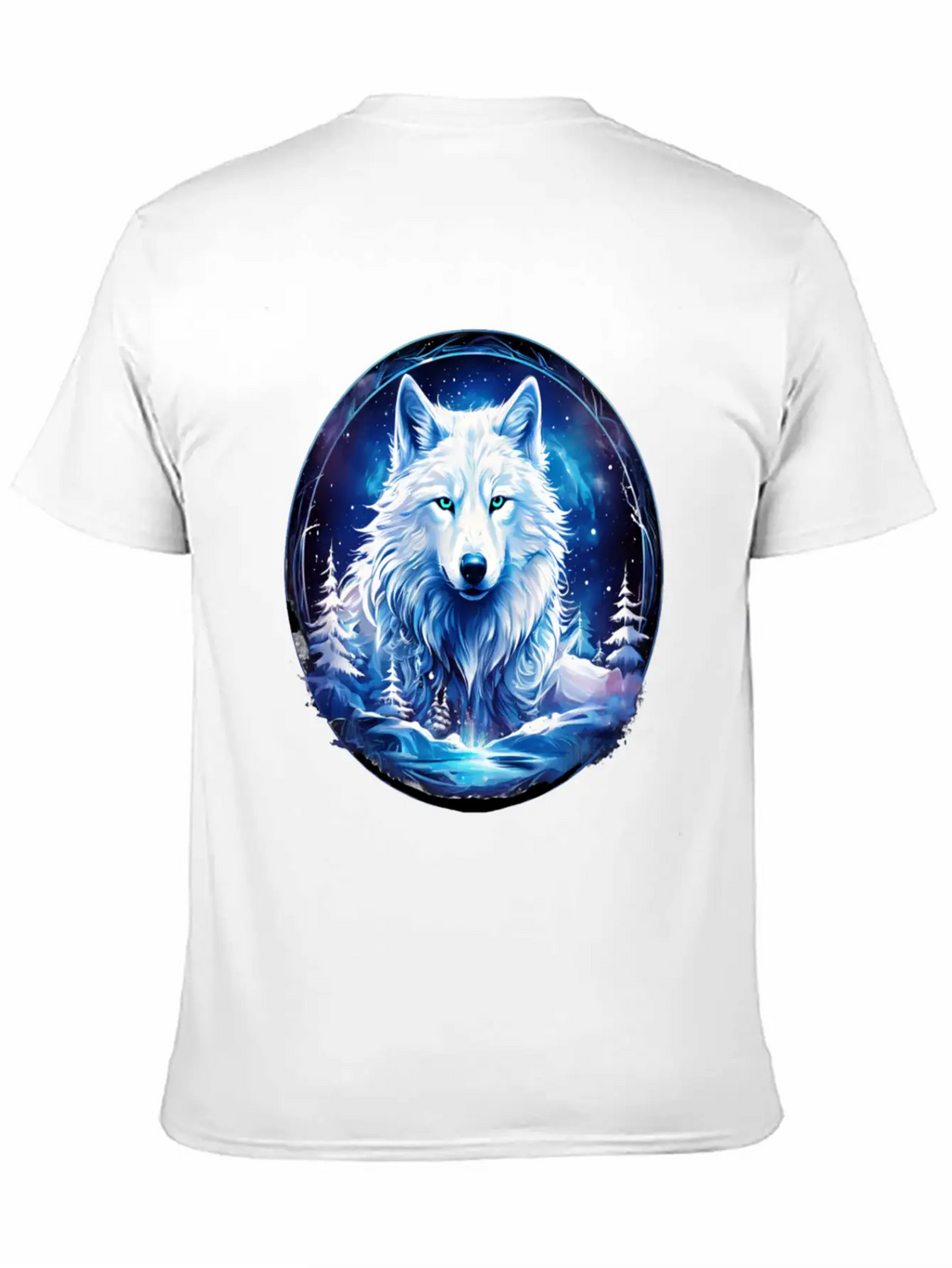 White Fantasy Wolf Whimsical Mythical Art Breathable Soft Cotton T-Shirt – Timeless Casual Look
