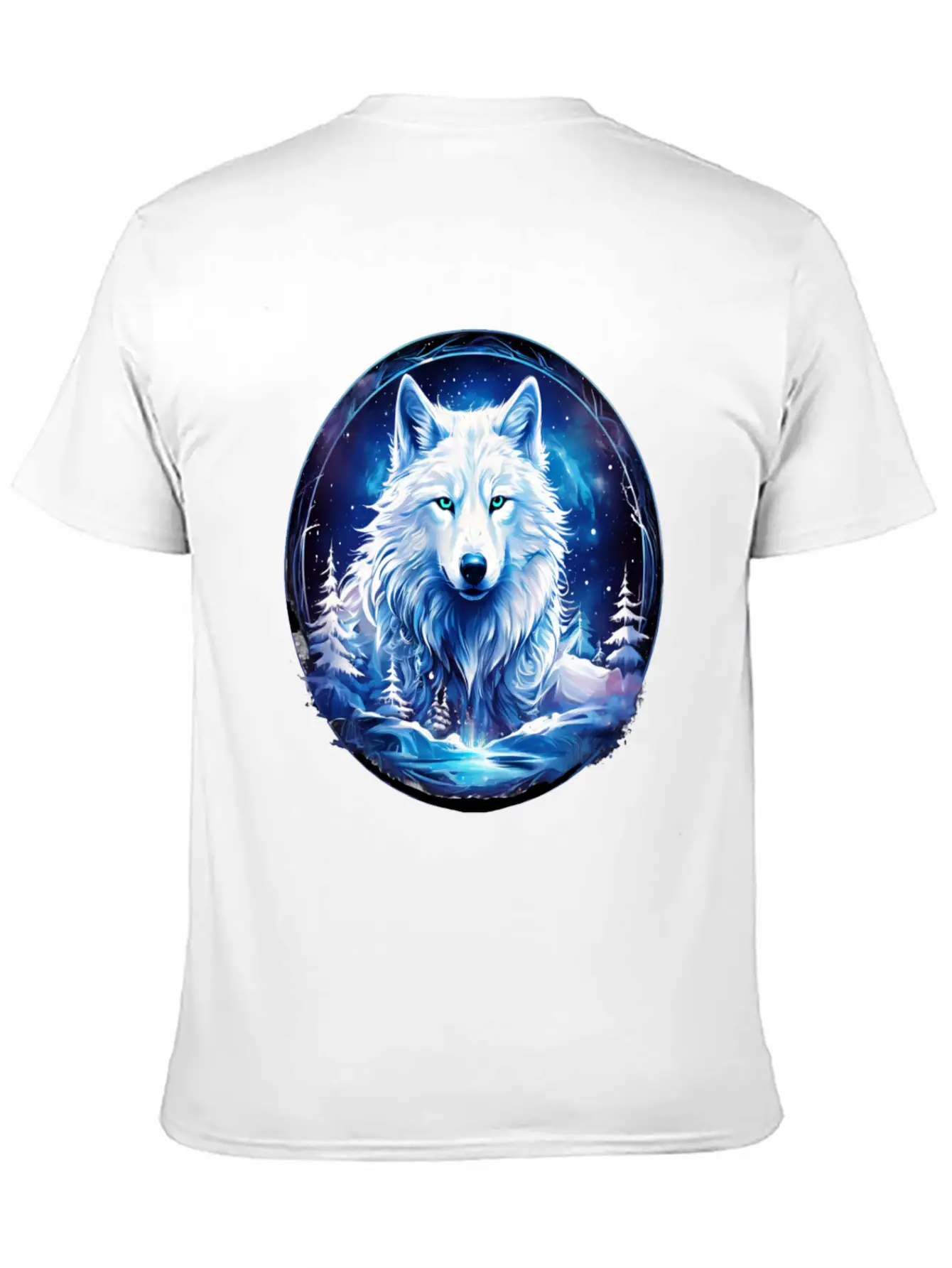 White Fantasy Wolf Whimsical Mythical Art Breathable Soft Cotton T-Shirt – Timeless Casual Look