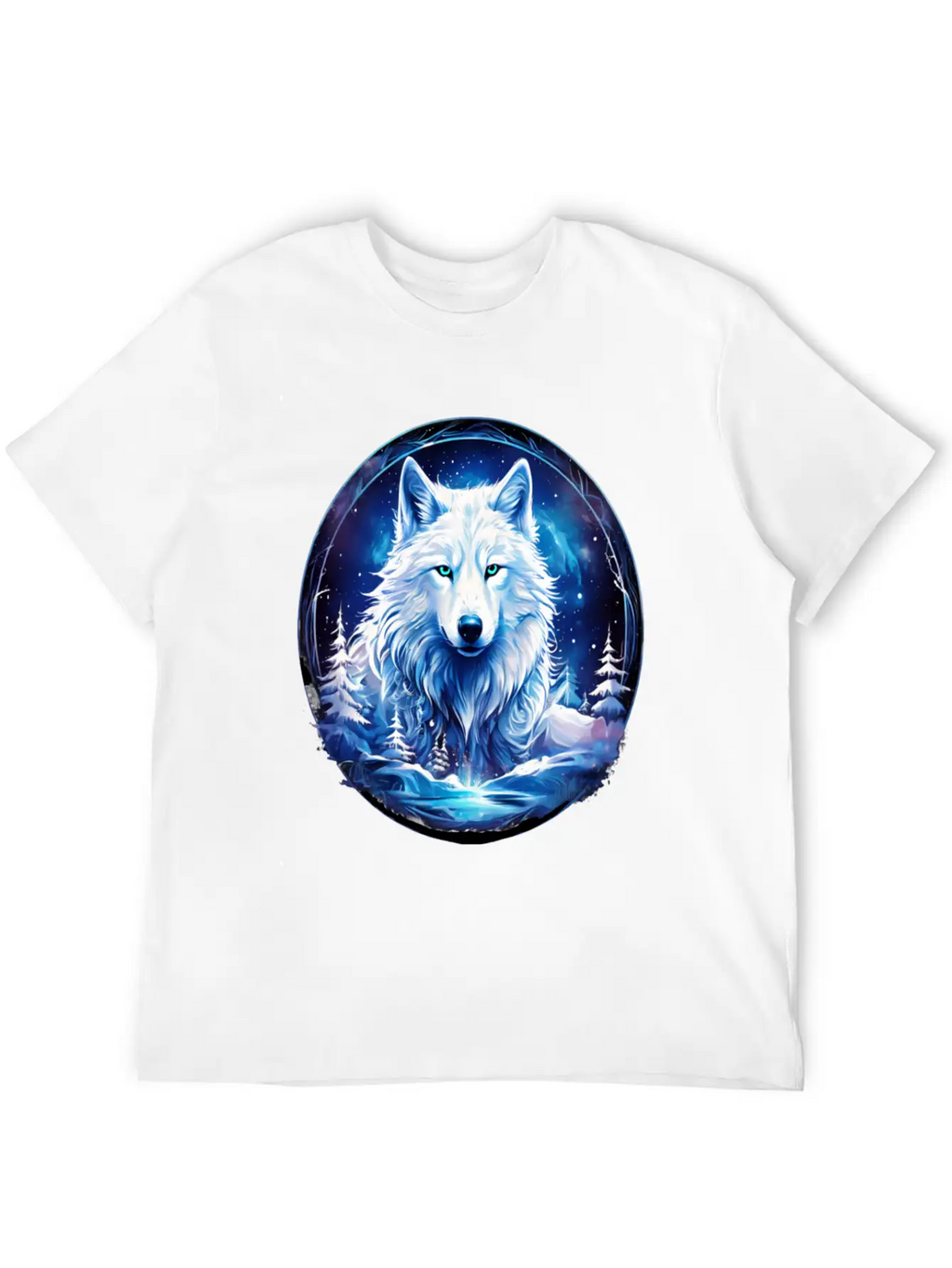 White Fantasy Wolf Whimsical Mythical Art Breathable Soft Cotton T-Shirt – Timeless Casual Look