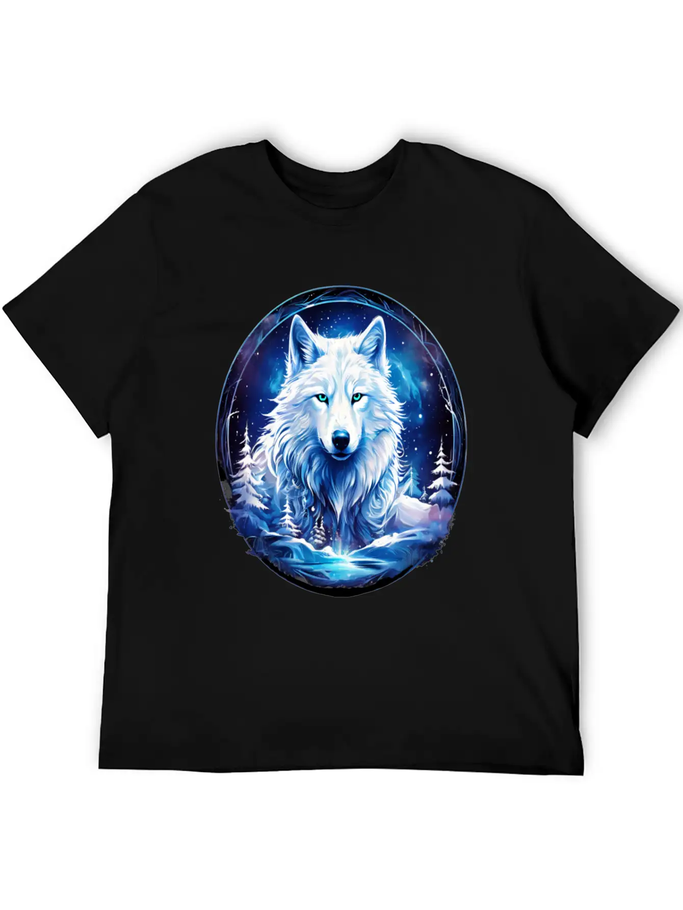 White Fantasy Wolf Whimsical Mythical Art Breathable Soft Cotton T-Shirt – Timeless Casual Look