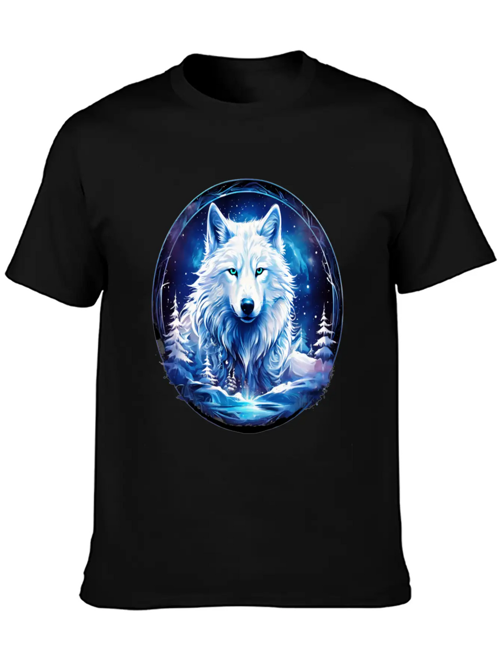 White Fantasy Wolf Whimsical Mythical Art Breathable Soft Cotton T-Shirt – Timeless Casual Look