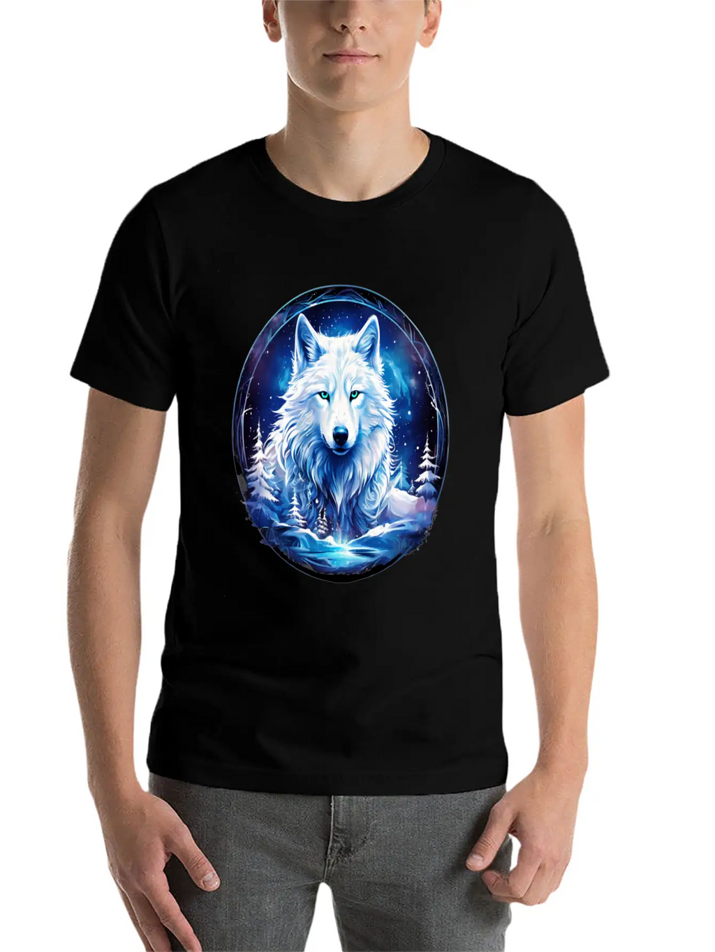 White Fantasy Wolf Whimsical Mythical Art Breathable Soft Cotton T-Shirt – Timeless Casual Look