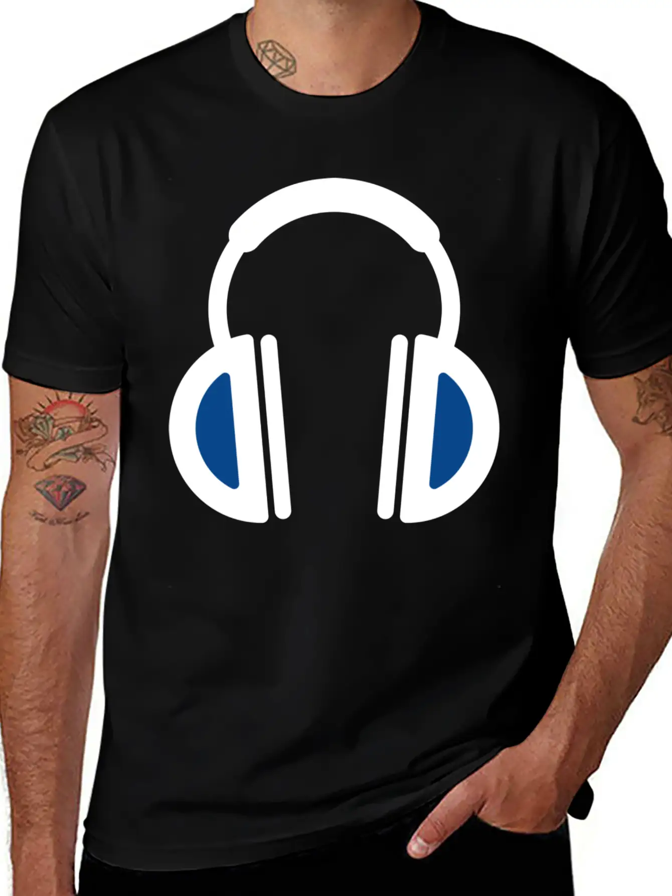 White Headphone Icon Unisex Casual T-Shirt – Clean Design For Daily Comfort