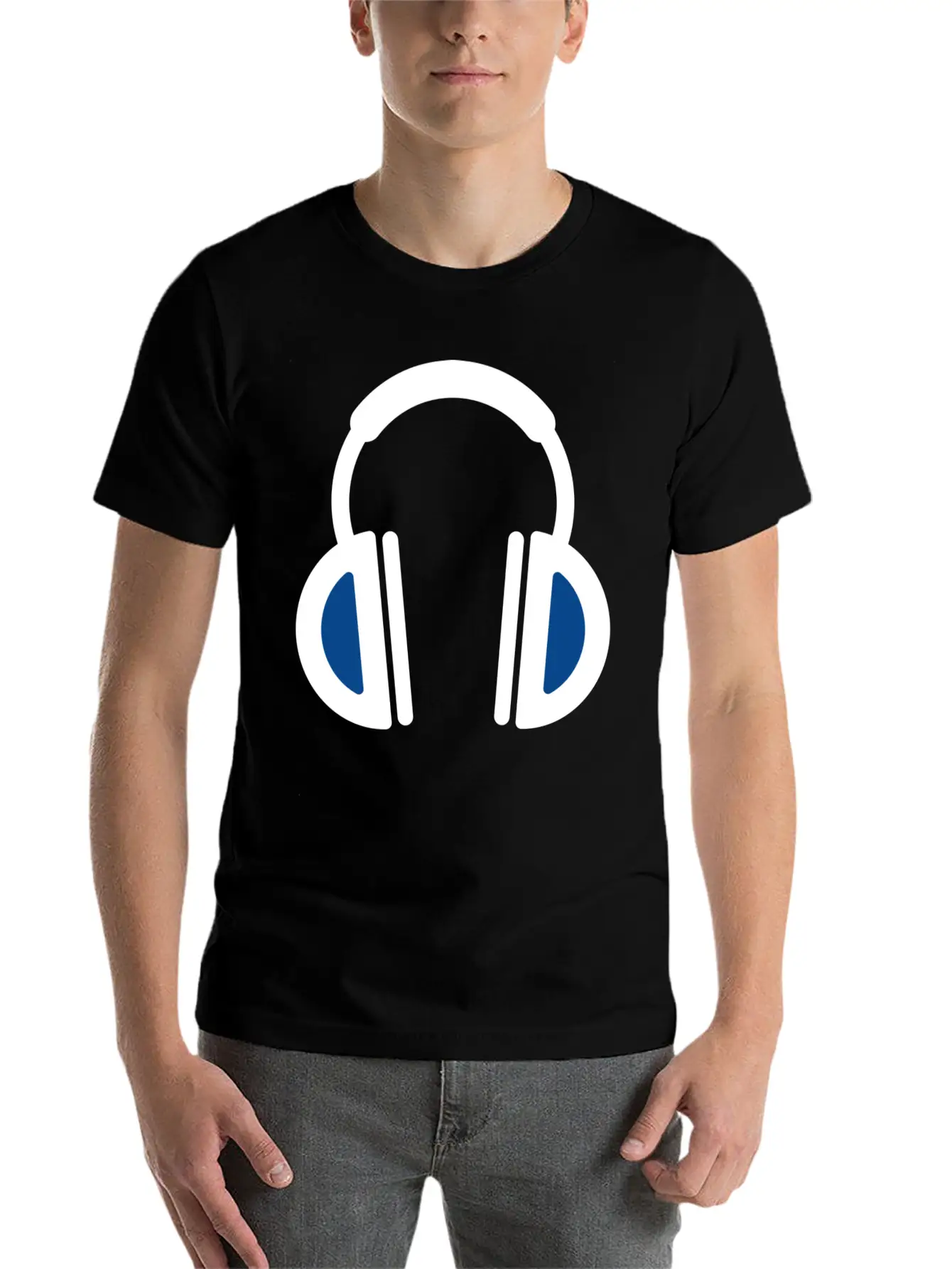 White Headphone Icon Unisex Casual T-Shirt – Clean Design For Daily Comfort
