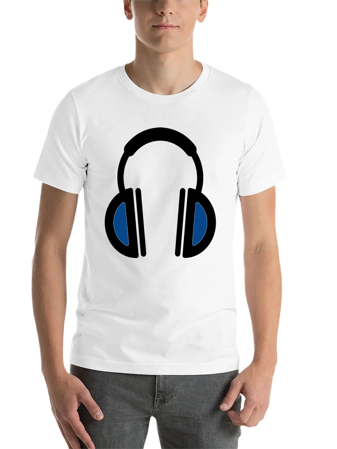 White Headphone Icon Unisex Casual T-Shirt – Clean Design For Daily Comfort