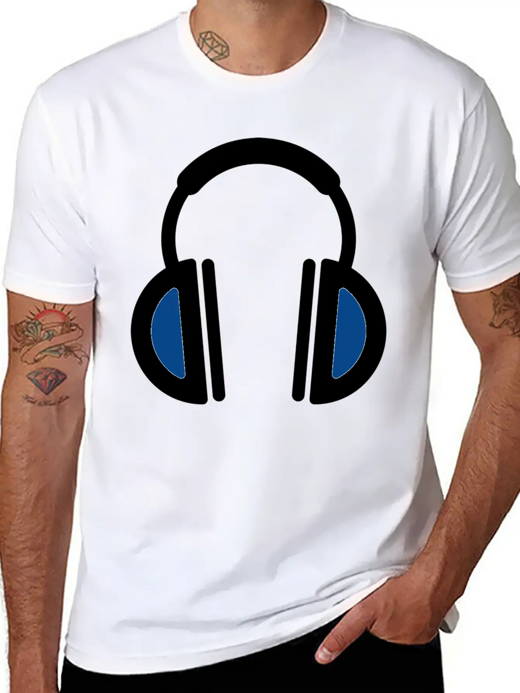 White Headphone Icon Unisex Casual T-Shirt – Clean Design For Daily Comfort