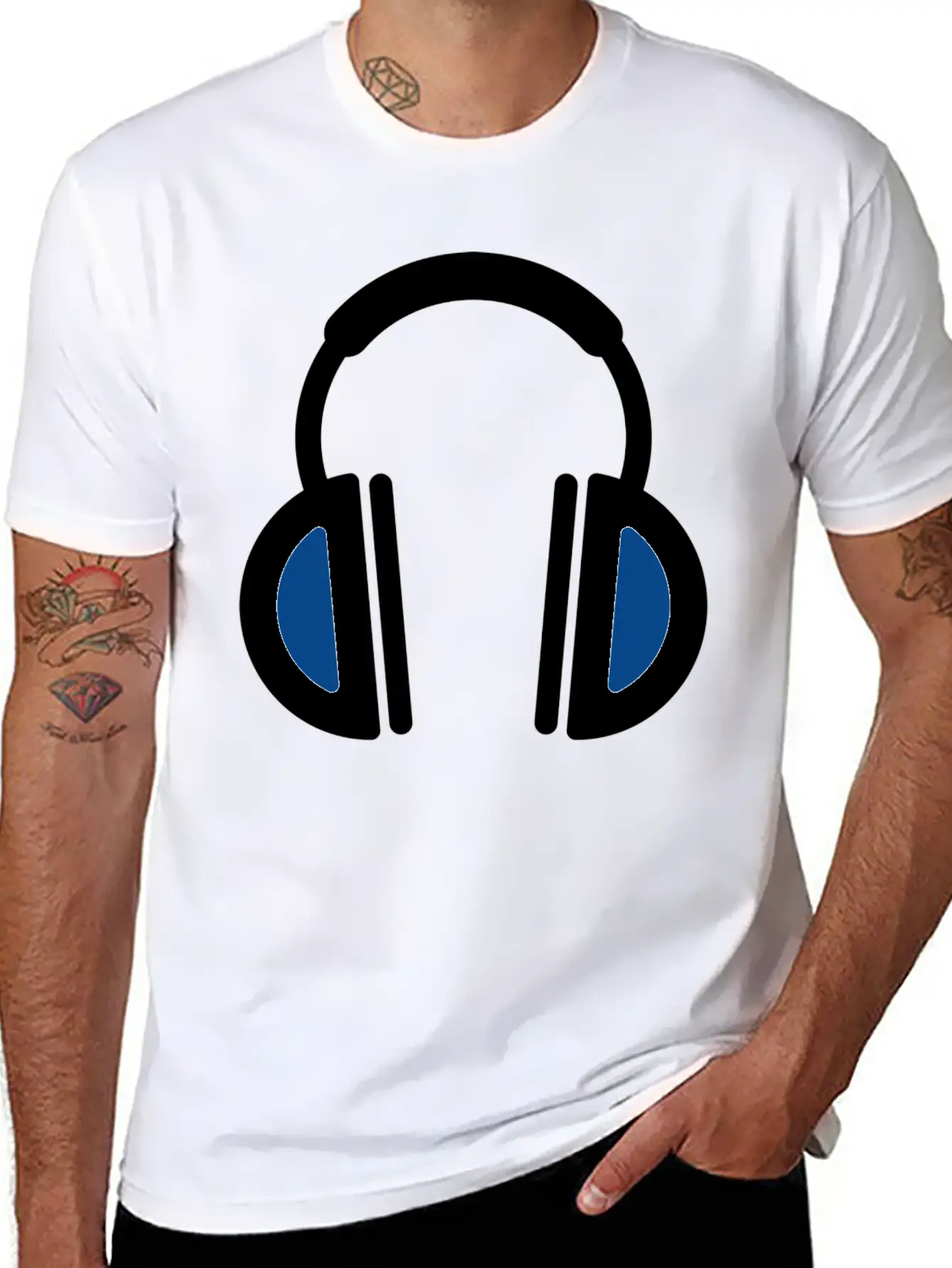 White Headphone Icon Unisex Casual T-Shirt – Clean Design For Daily Comfort