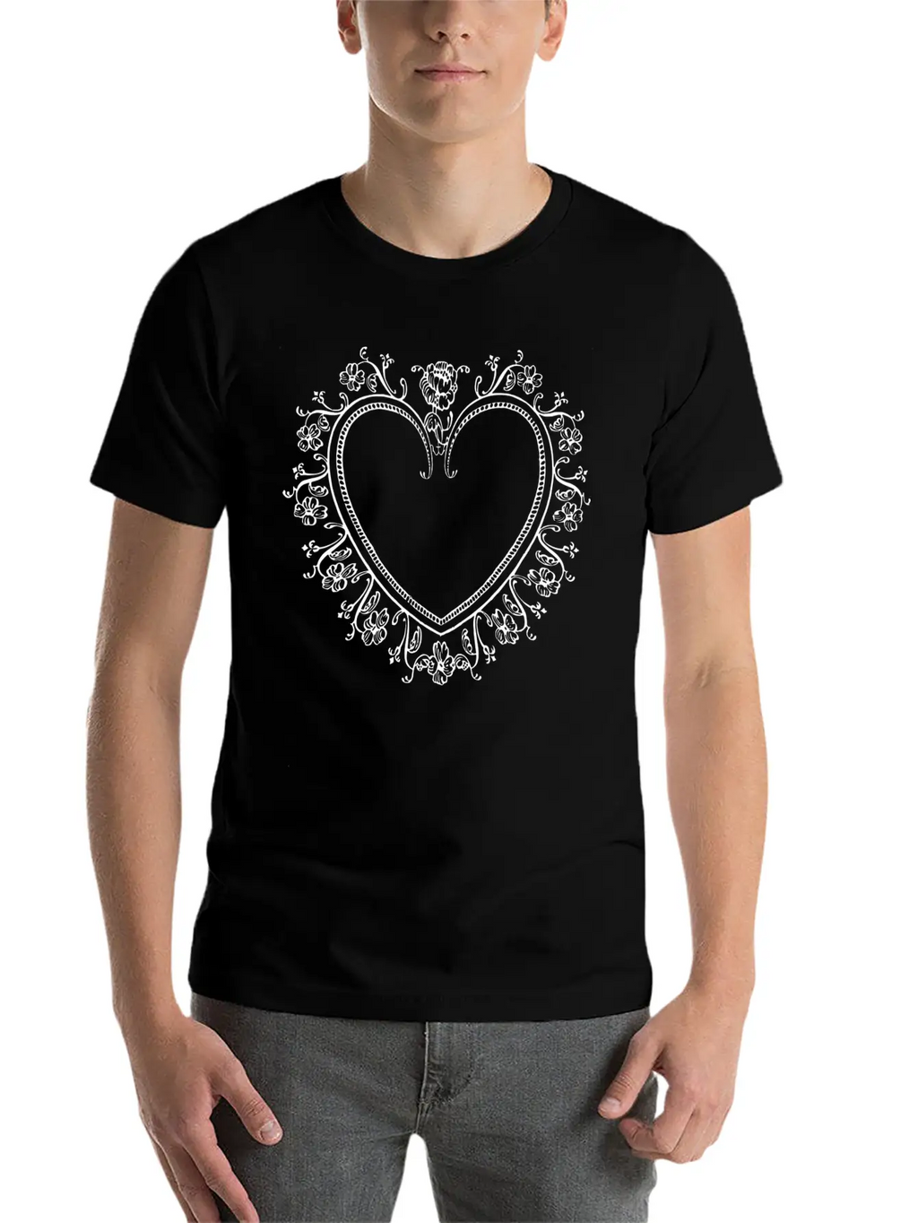 White Heart Breathable Graphic T-Shirt – Perfect For Casual Days
