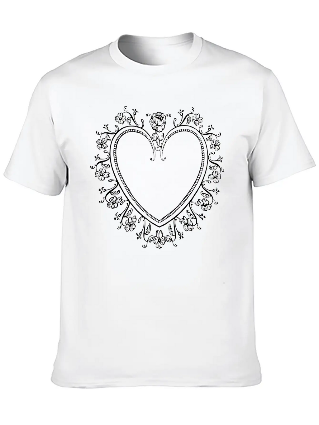White Heart Breathable Graphic T-Shirt – Perfect For Casual Days