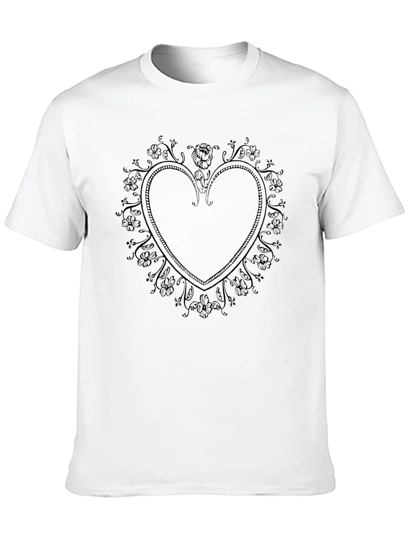 White Heart Breathable Graphic T-Shirt – Perfect For Casual Days