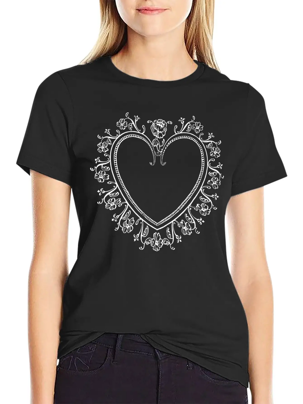 White Heart Breathable Graphic T-Shirt – Perfect For Casual Days