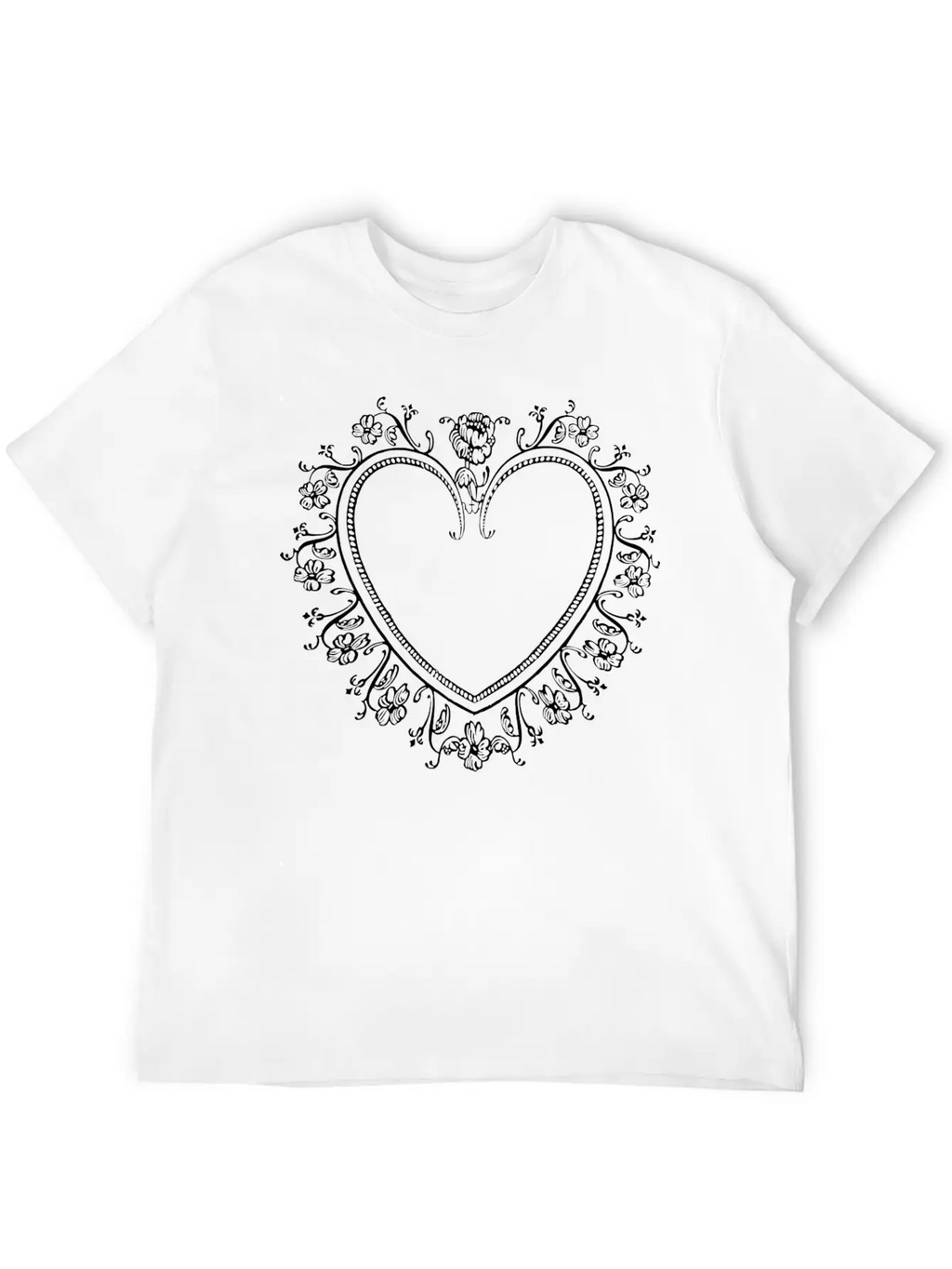 White Heart Breathable Graphic T-Shirt – Perfect For Casual Days