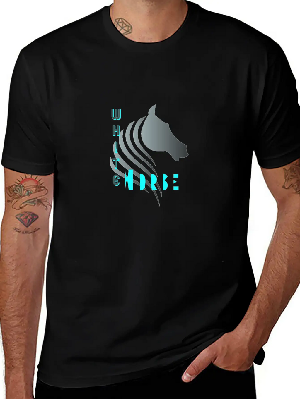White Horse Breathable Soft Cotton T-Shirt – Timeless Casual Look