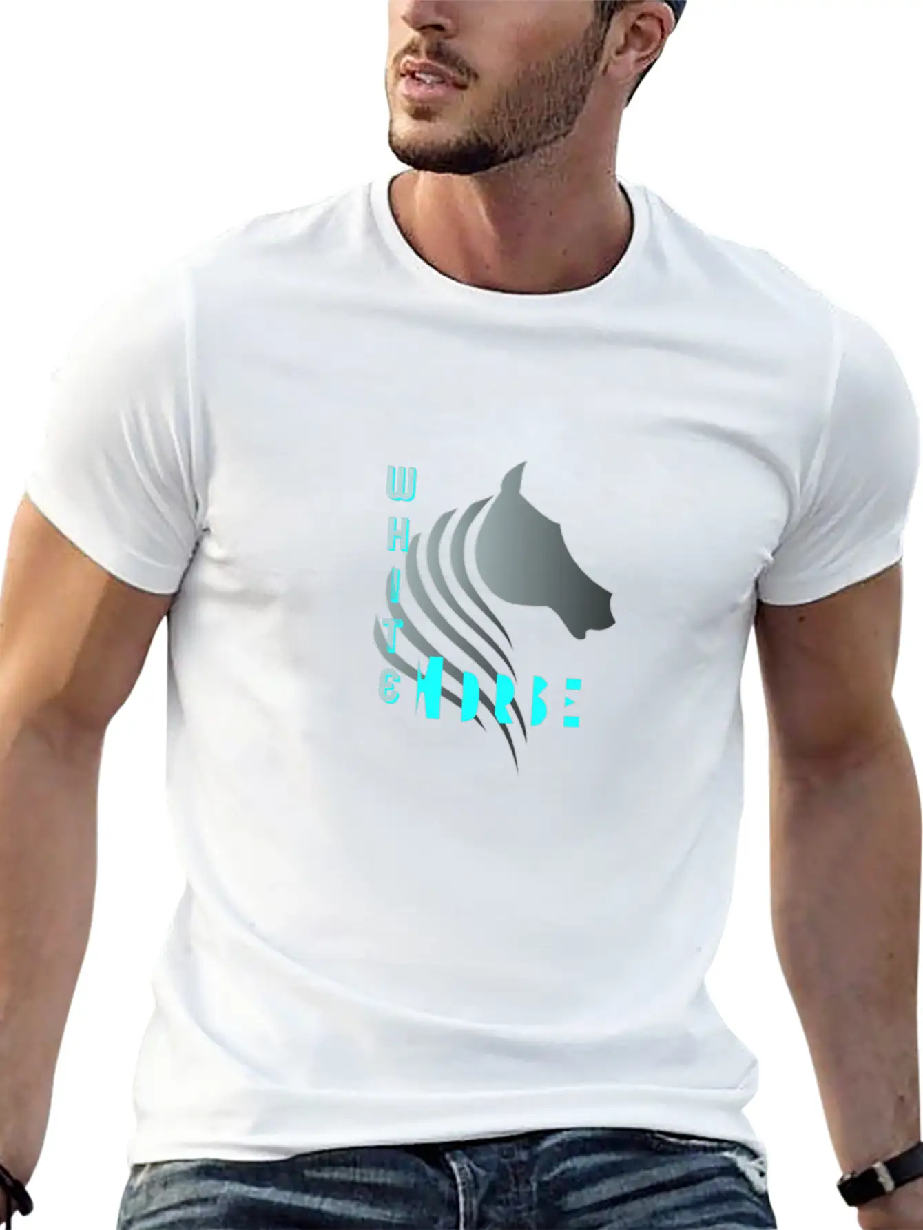 White Horse Breathable Soft Cotton T-Shirt – Timeless Casual Look