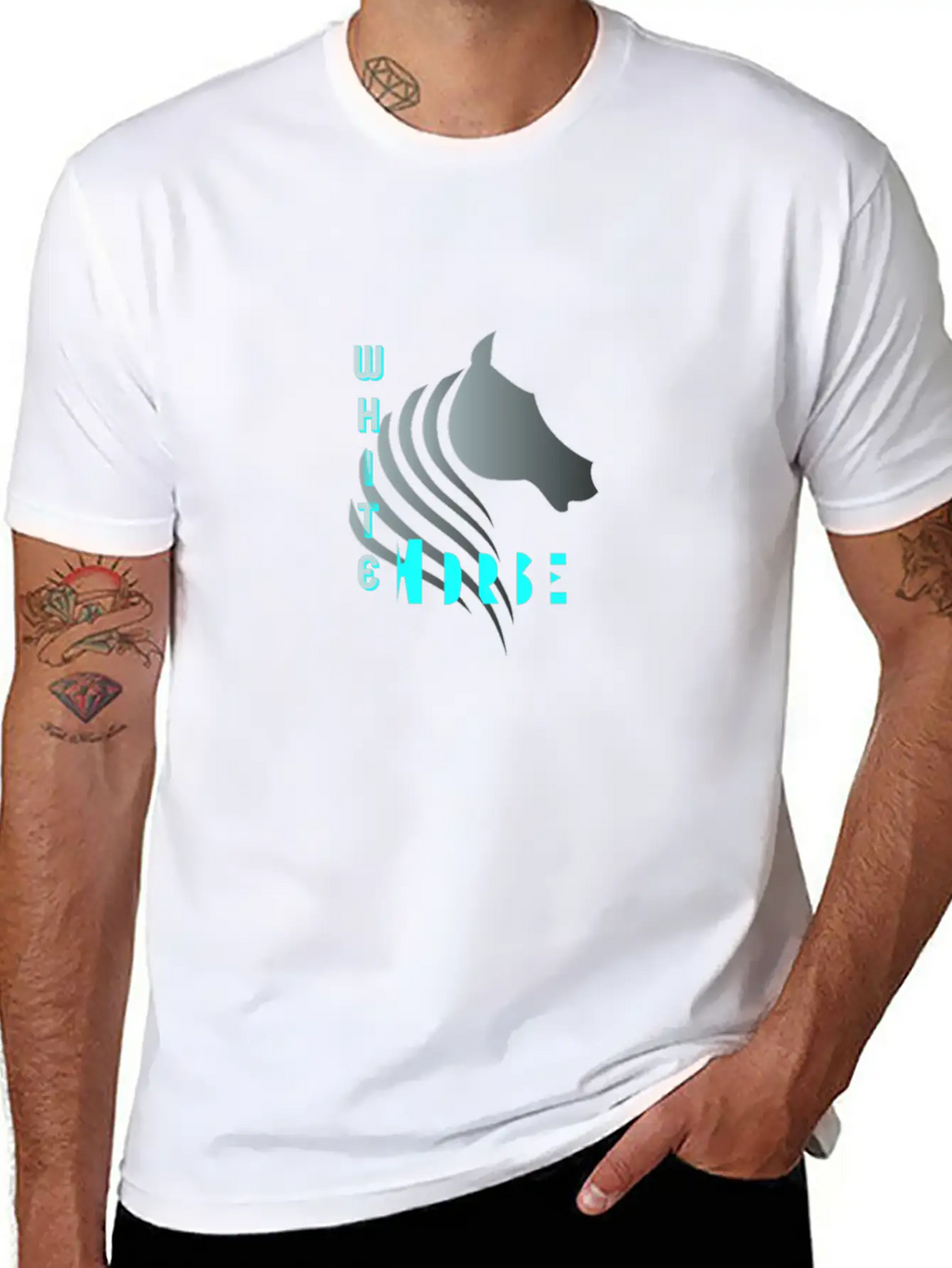 White Horse Breathable Soft Cotton T-Shirt – Timeless Casual Look