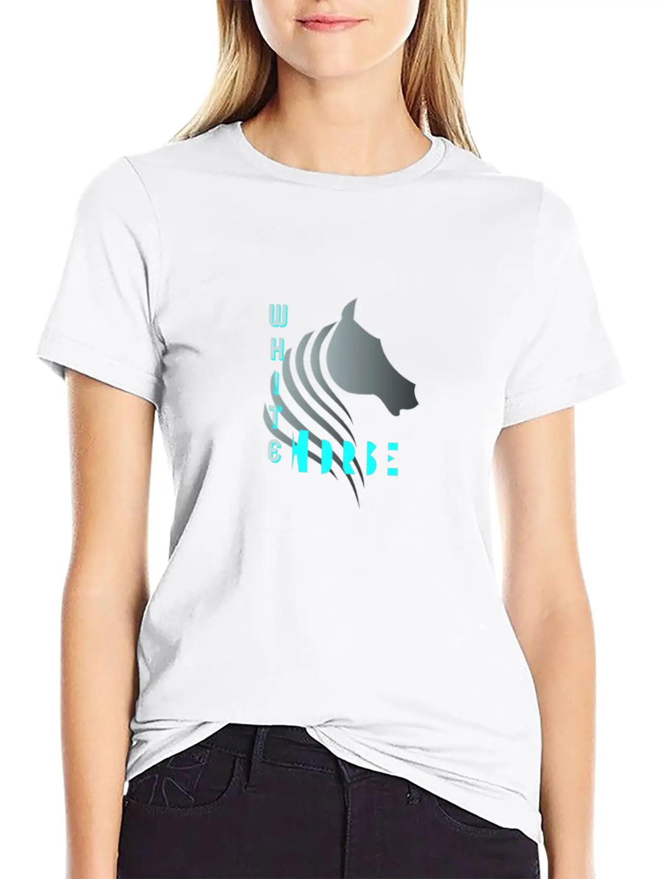 White Horse Breathable Soft Cotton T-Shirt – Timeless Casual Look