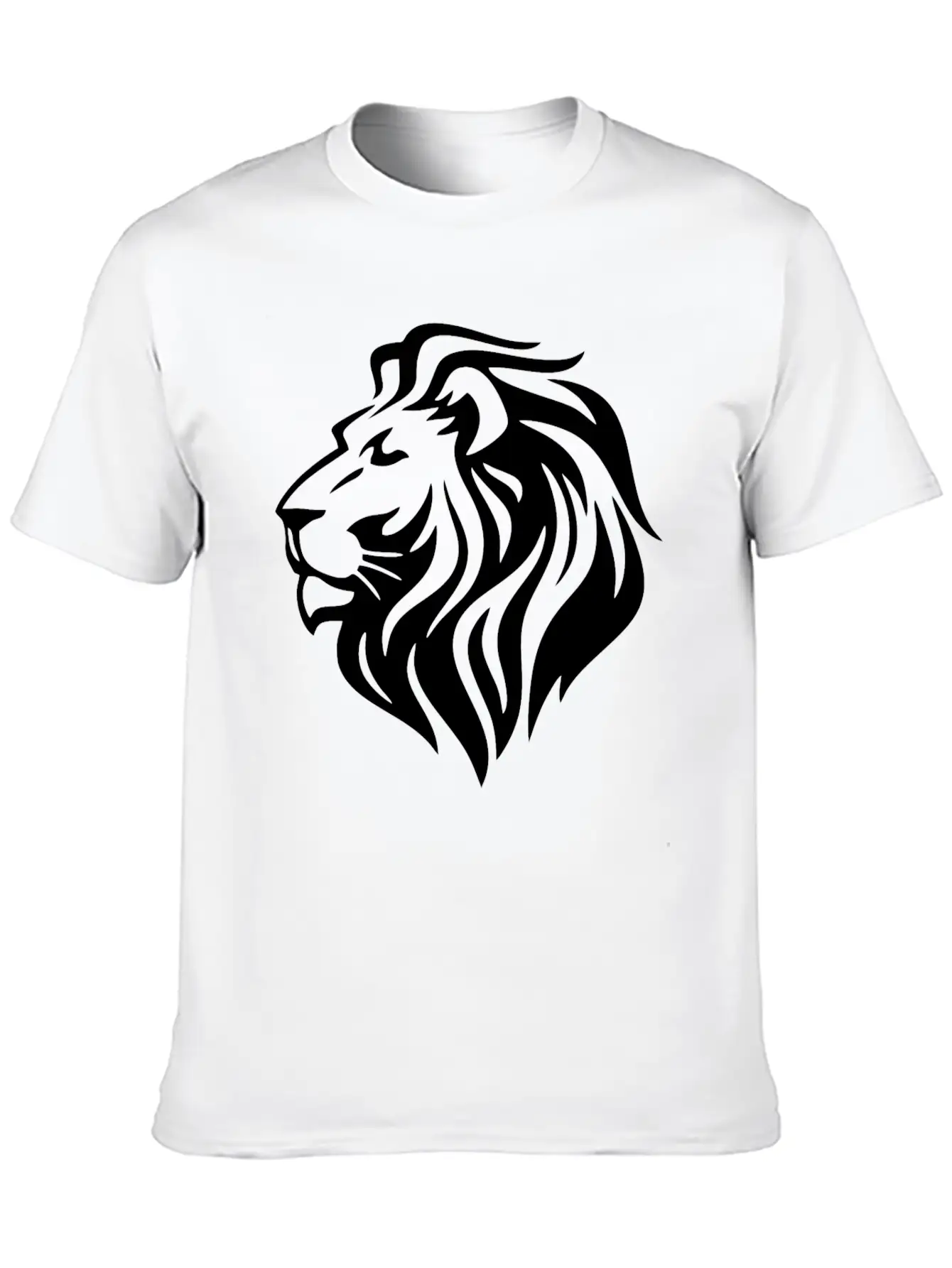 White Lion Head Timeless Short Sleeve Tee – Comfy And Minimalist Design